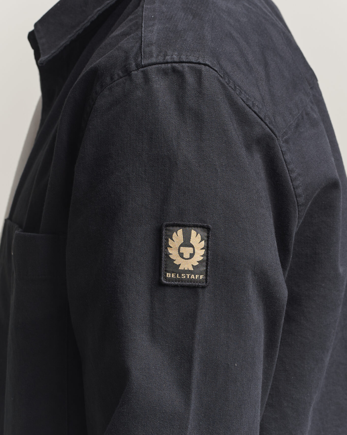 Men | Shirts | Belstaff | Outpost Cotton Herringbone Overshirt Black