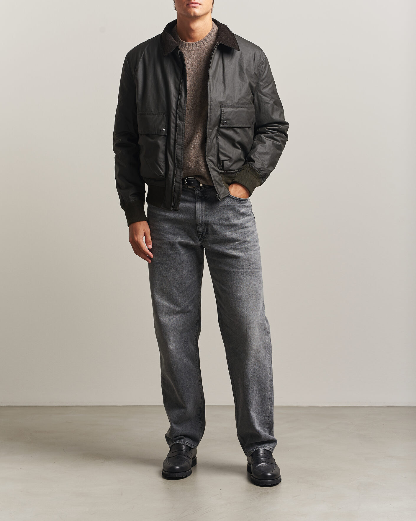 Men | Coats & Jackets | Belstaff | Mount Wax Bomber Jacket Faded Olive