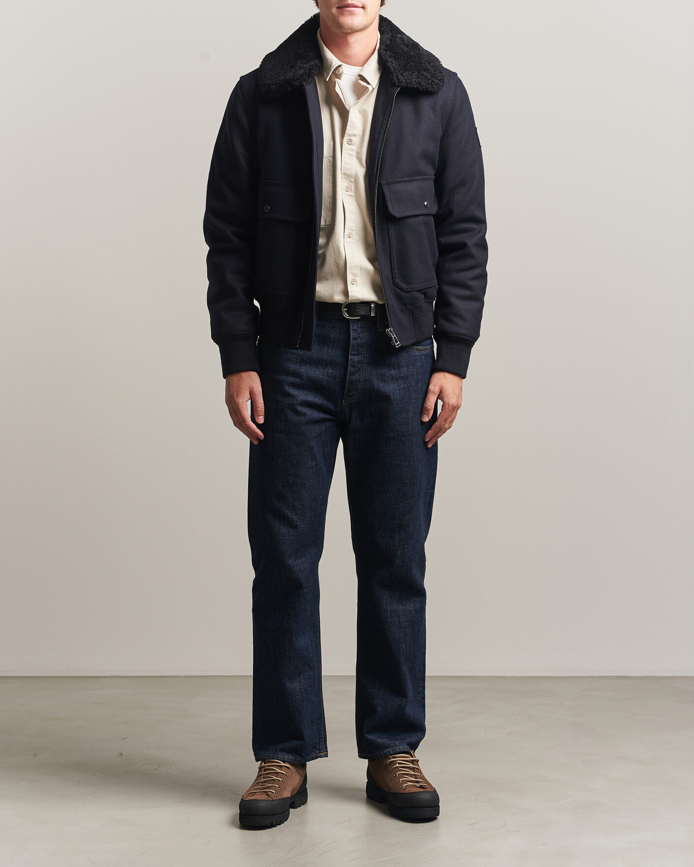 Men | Coats & Jackets | Belstaff | Welder Wool Bomber Jacket Dark Ink