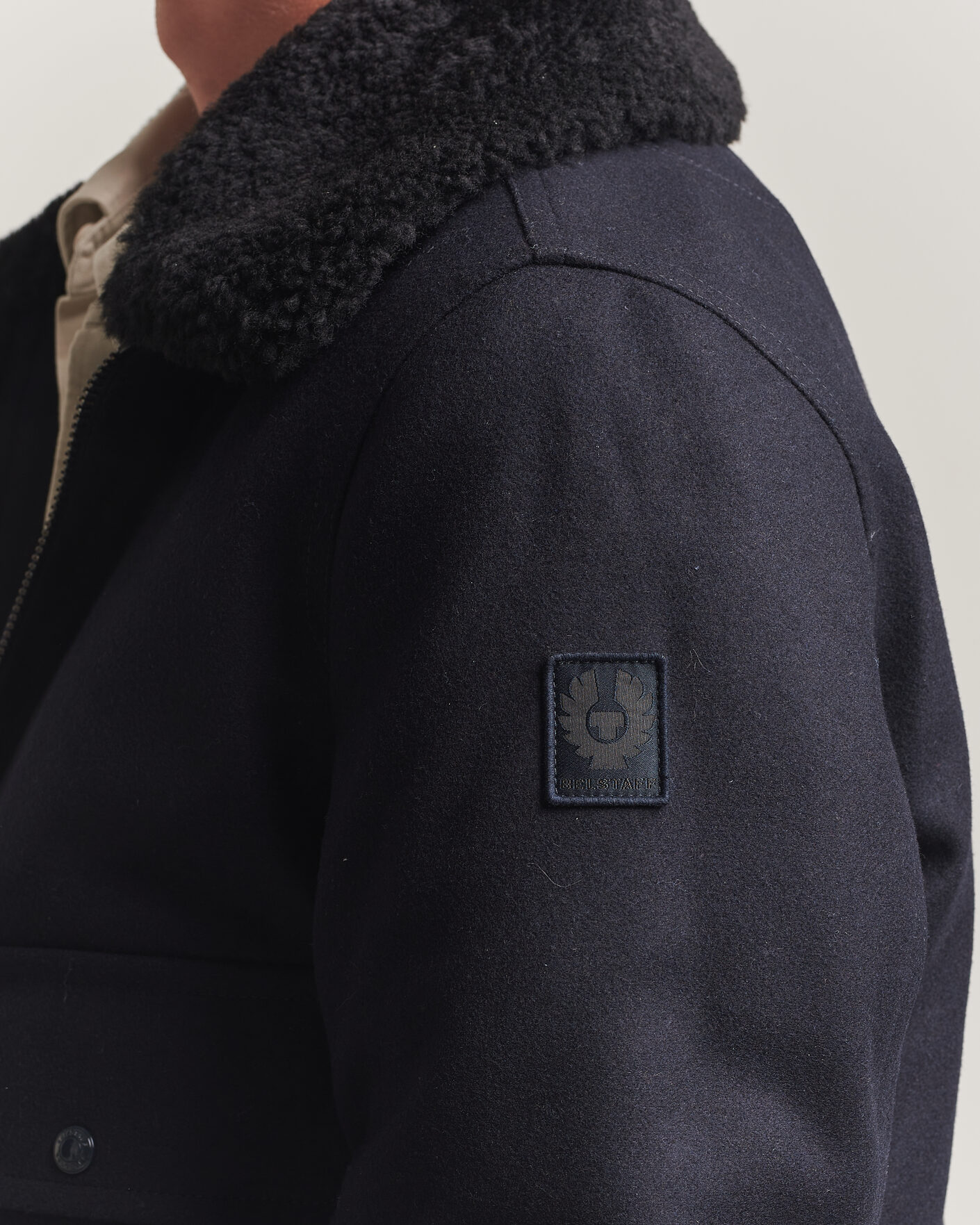 Men | Coats & Jackets | Belstaff | Welder Wool Bomber Jacket Dark Ink