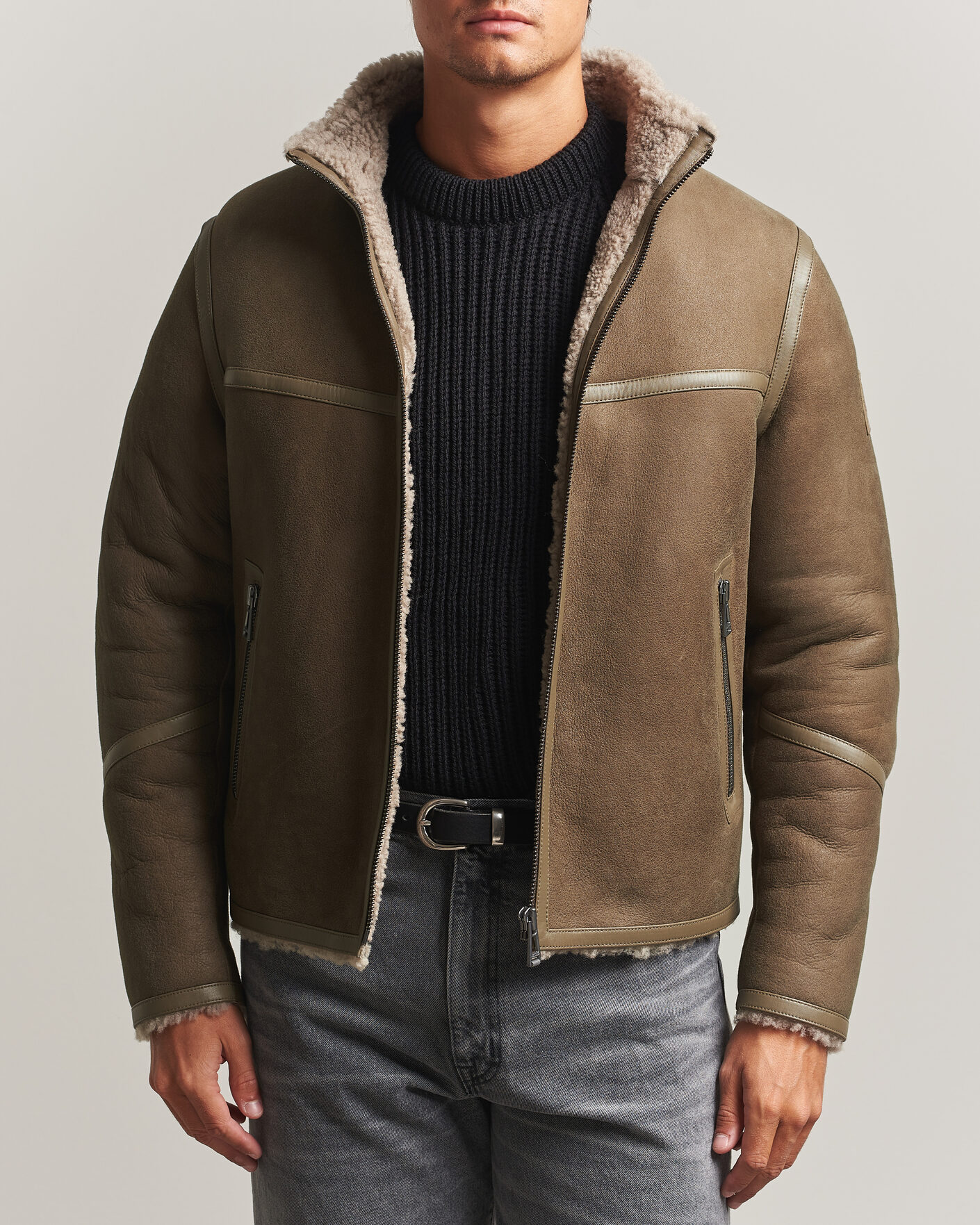 Men | Coats & Jackets | Belstaff | Highland Shearling Jacket Dark Dusty Taupe