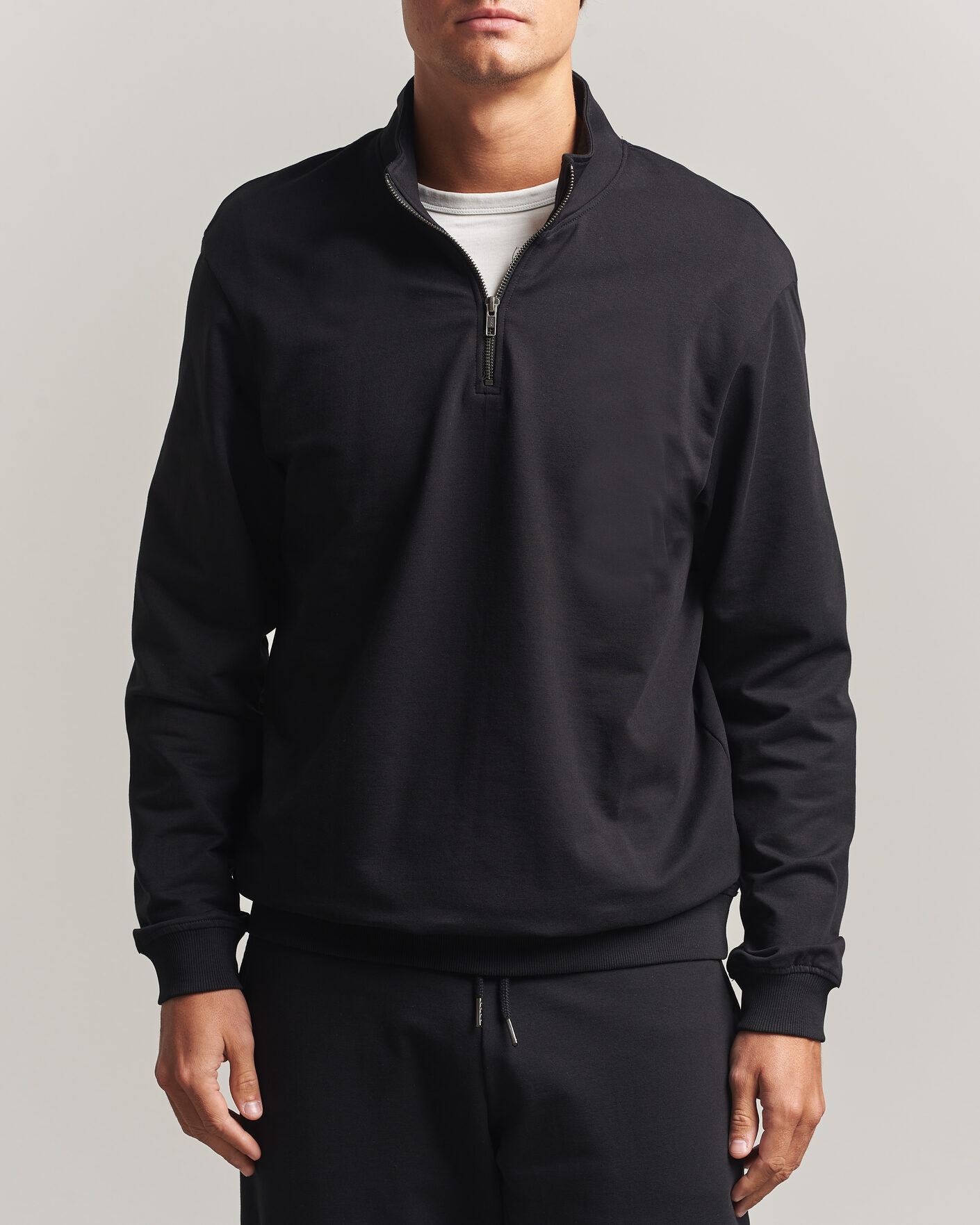 Men | Sweaters & Knitwear | Bread & Boxers | Loungewear Half Zip Black