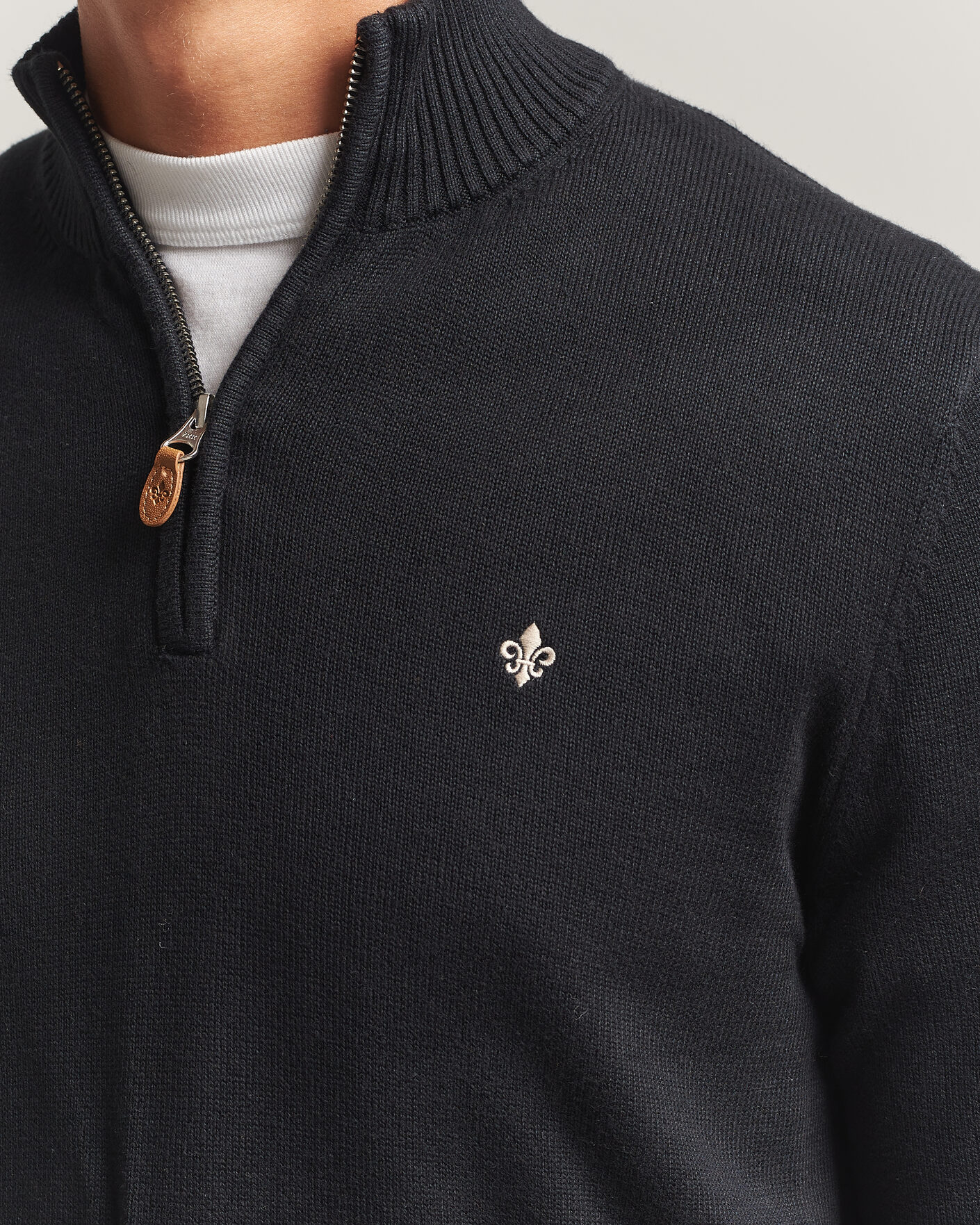 Men | Sweaters & Knitwear | Morris | Darmon Half Zip Black