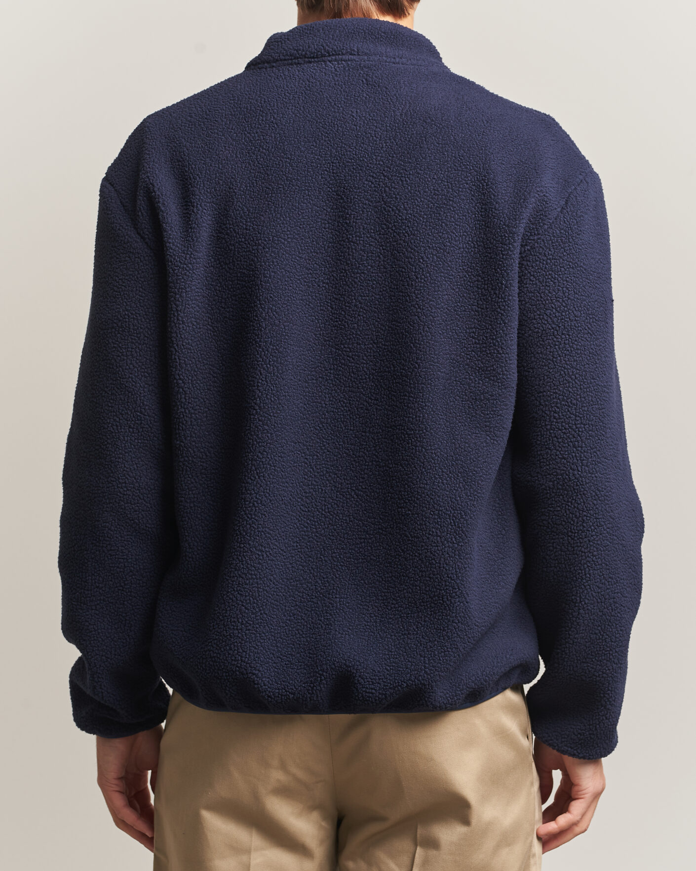 Men | Sweaters & Knitwear | Drôle de Monsieur | Slogan Sherpa Jacket Navy