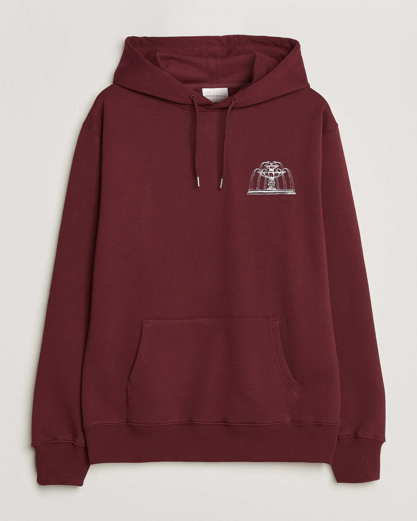 Men | Sweaters & Knitwear | Drôle de Monsieur | Fountain Printed Hoodie Burgundy