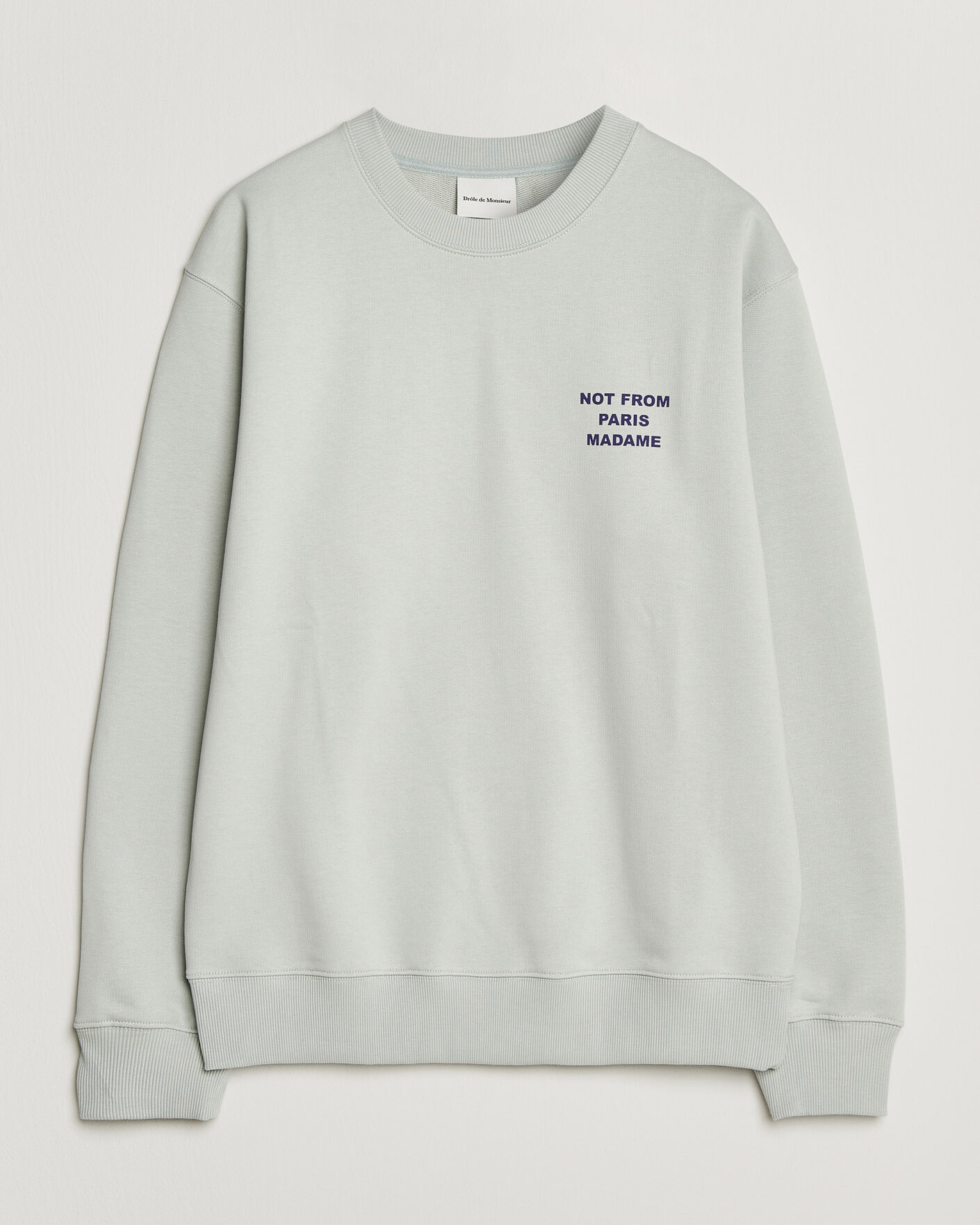 Men | Sweaters & Knitwear | Drôle de Monsieur | Bold Slogan Sweatshirt Grey