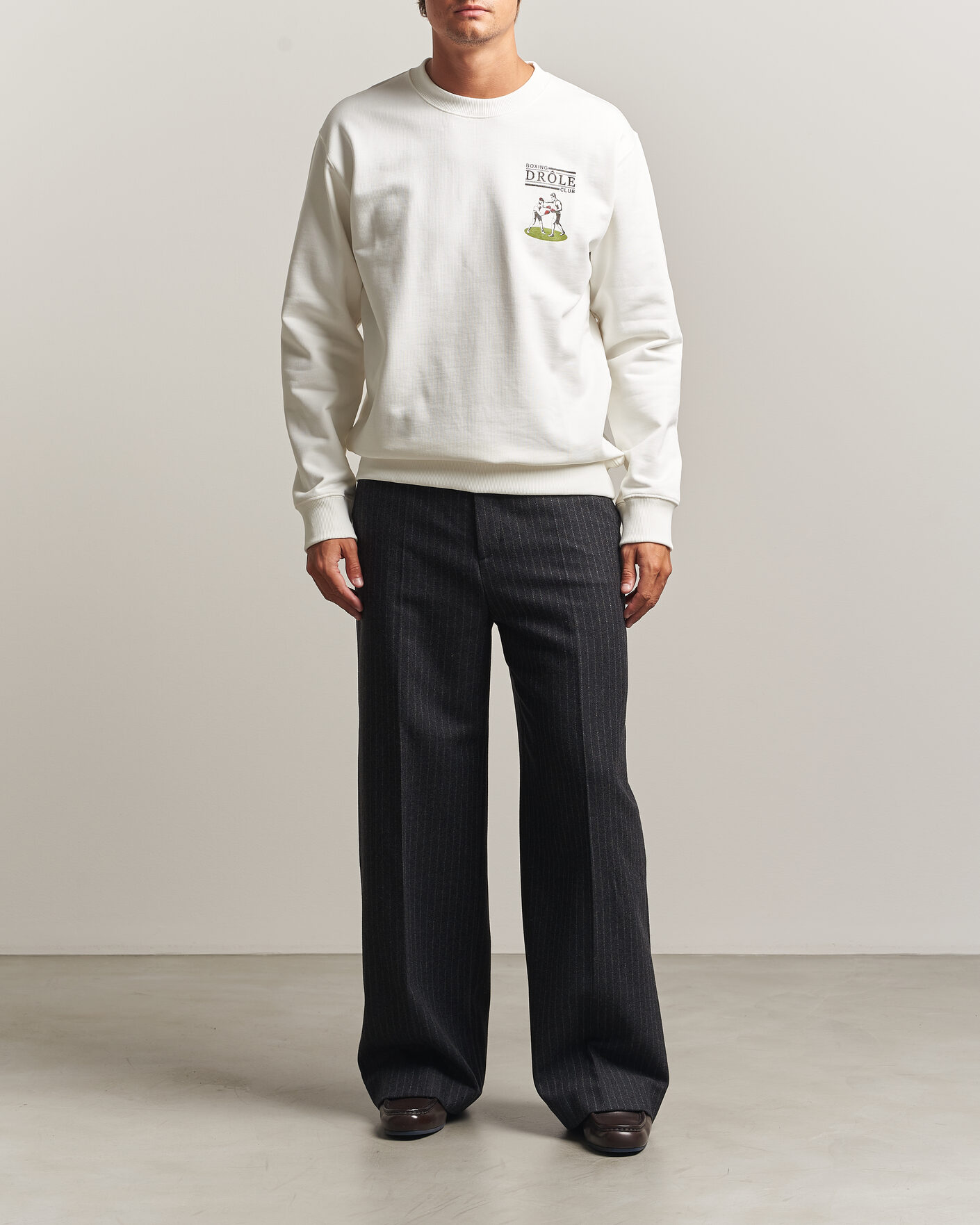 Men | Sweaters & Knitwear | Drôle de Monsieur | Boxers Sweatshirt Off White