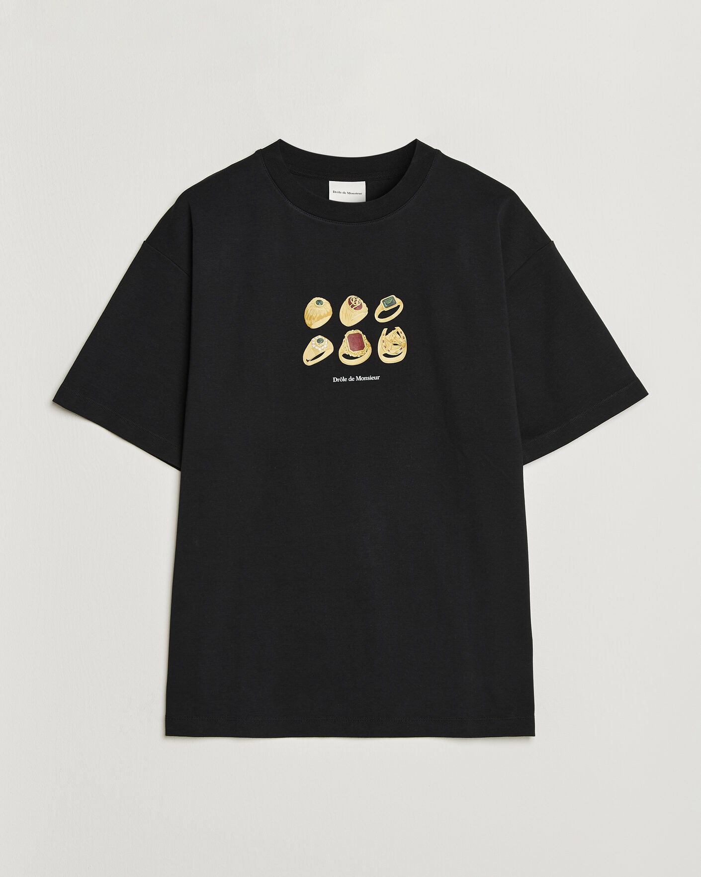 Men | T-Shirts | Drôle de Monsieur | Rings T-Shirt Black