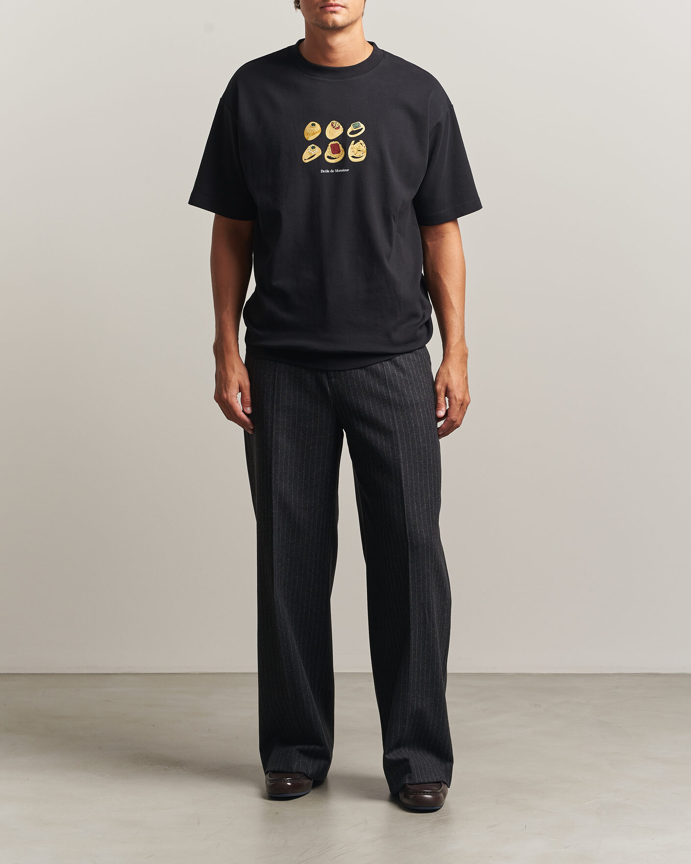Men | T-Shirts | Drôle de Monsieur | Rings T-Shirt Black