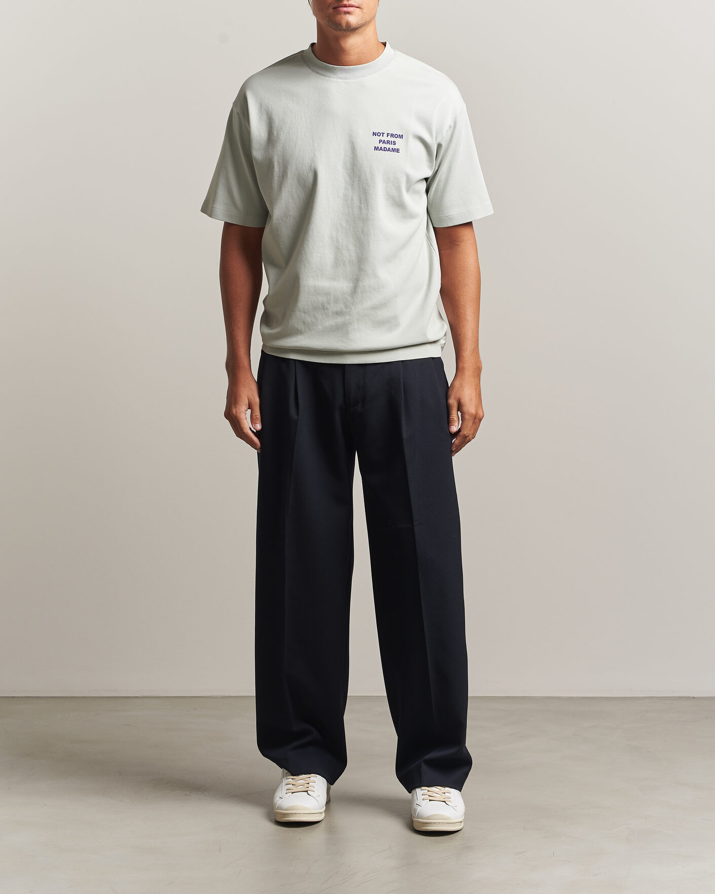 Men | T-Shirts | Drôle de Monsieur | Bold Slogan T-Shirt Grey