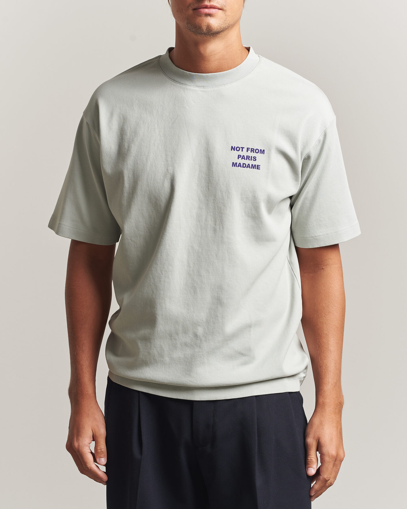 Men | T-Shirts | Drôle de Monsieur | Bold Slogan T-Shirt Grey
