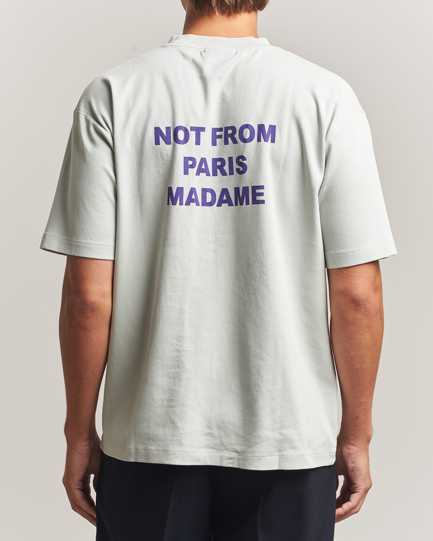 Men | T-Shirts | Drôle de Monsieur | Bold Slogan T-Shirt Grey