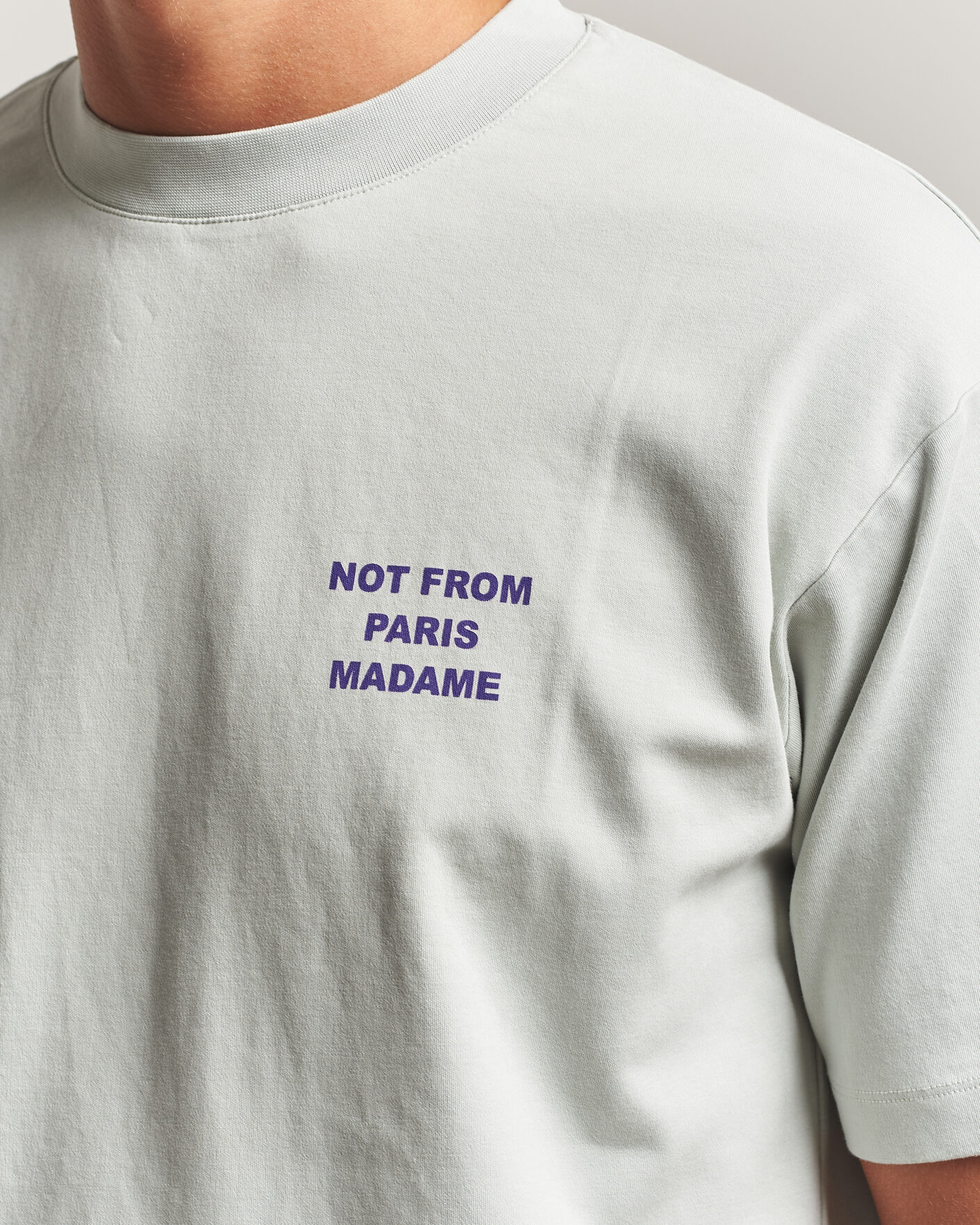 Men | T-Shirts | Drôle de Monsieur | Bold Slogan T-Shirt Grey