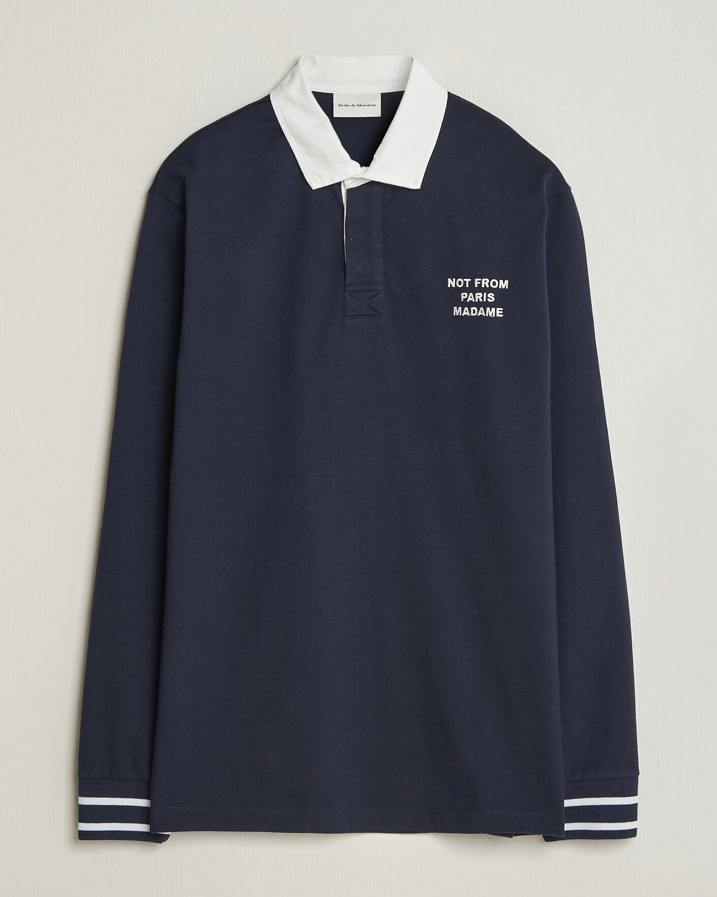 Men | Sweaters & Knitwear | Drôle de Monsieur | Slogan Rugger Navy
