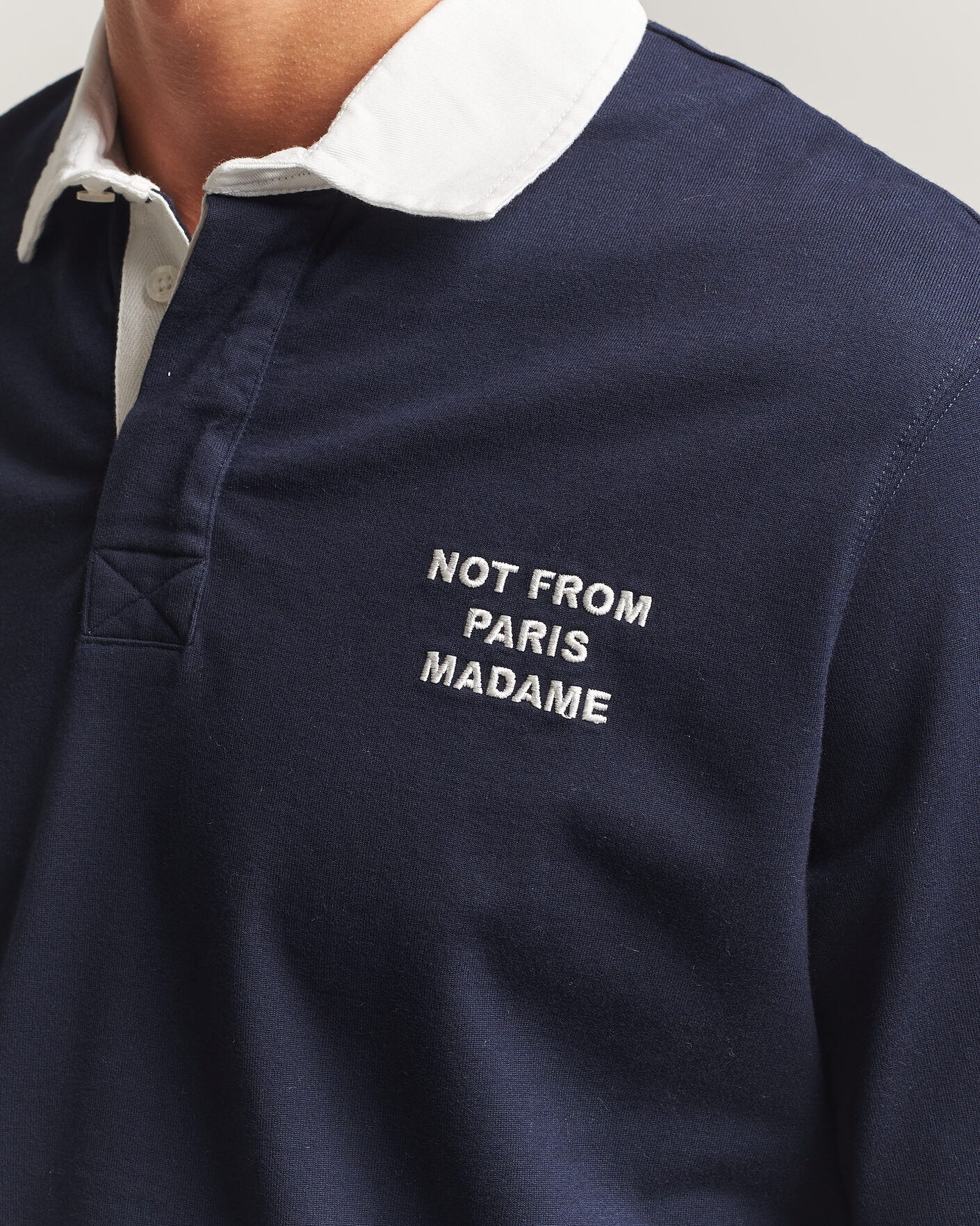 Men | Sweaters & Knitwear | Drôle de Monsieur | Slogan Rugger Navy