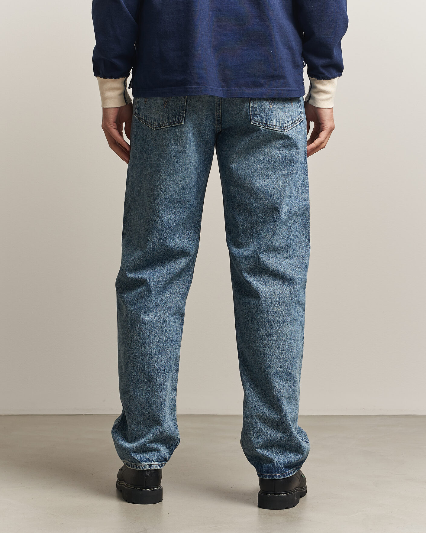 Men | Trousers | EDWIN | Loose Straight Rainbow Selvage Jeans Mid Used