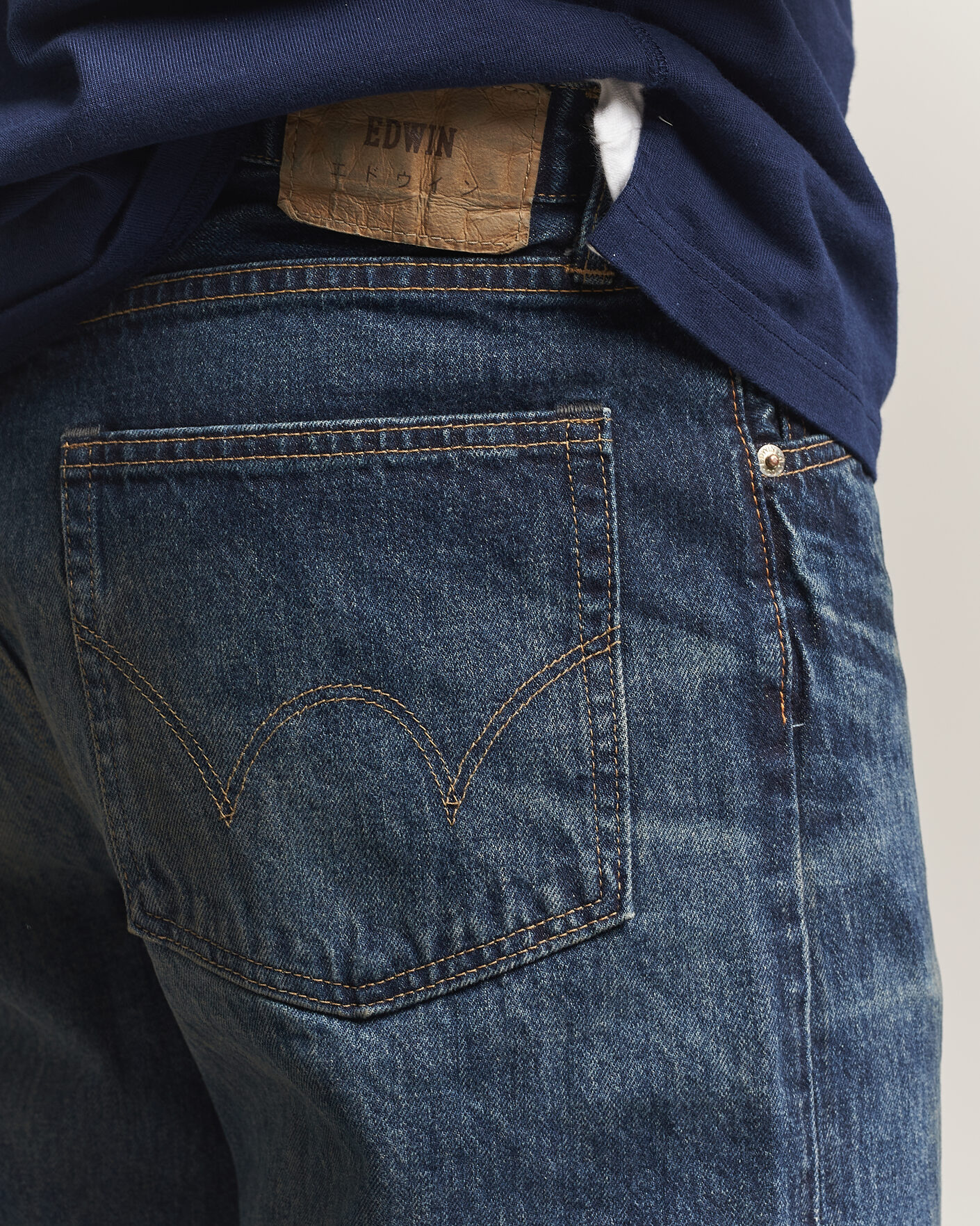 Men | Trousers | EDWIN | Loose Straight Rainbow Selvage Jeans Dark Used