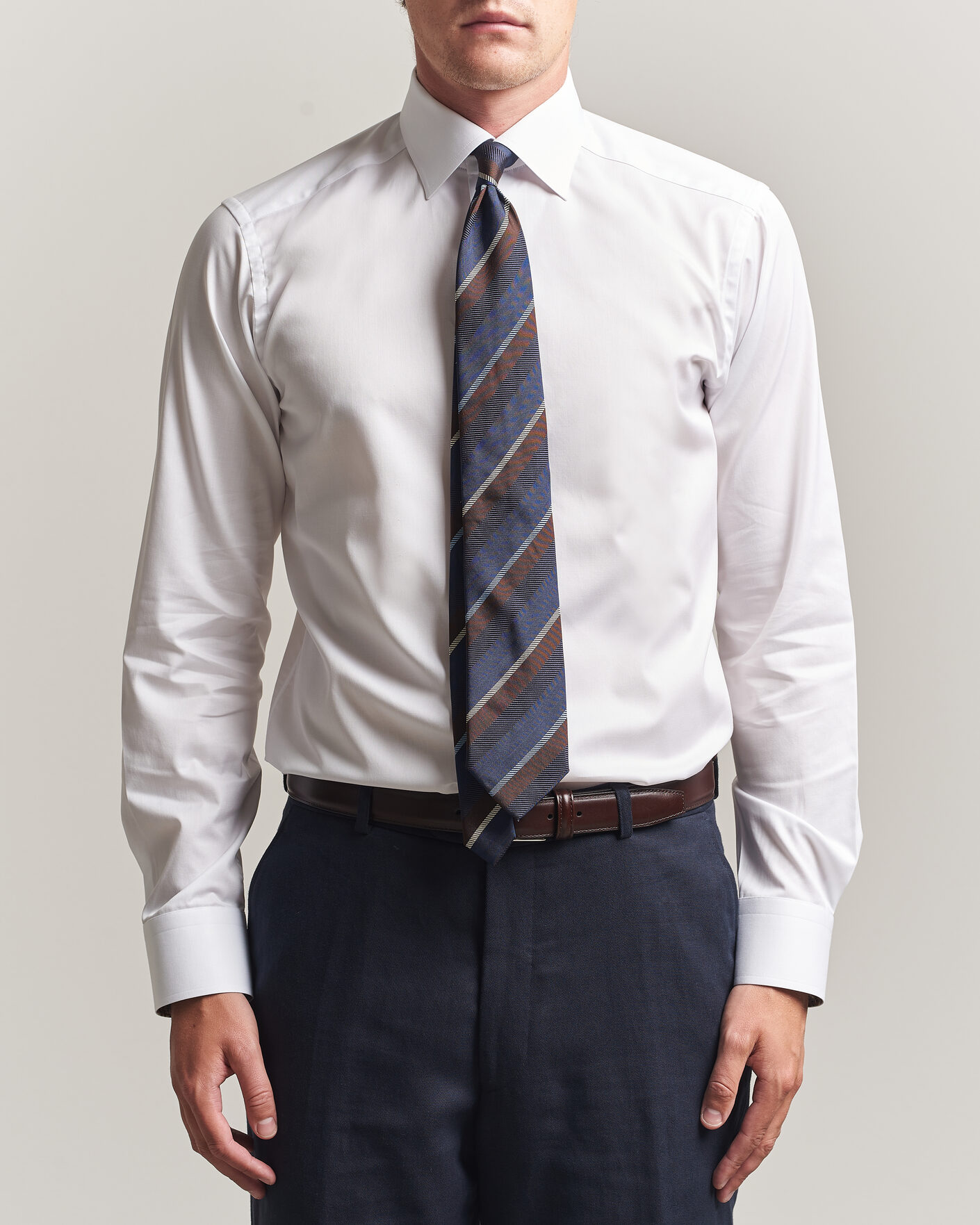 Men | Shirts | Eton | Slim Fit Signature Twill Contrast Shirt White
