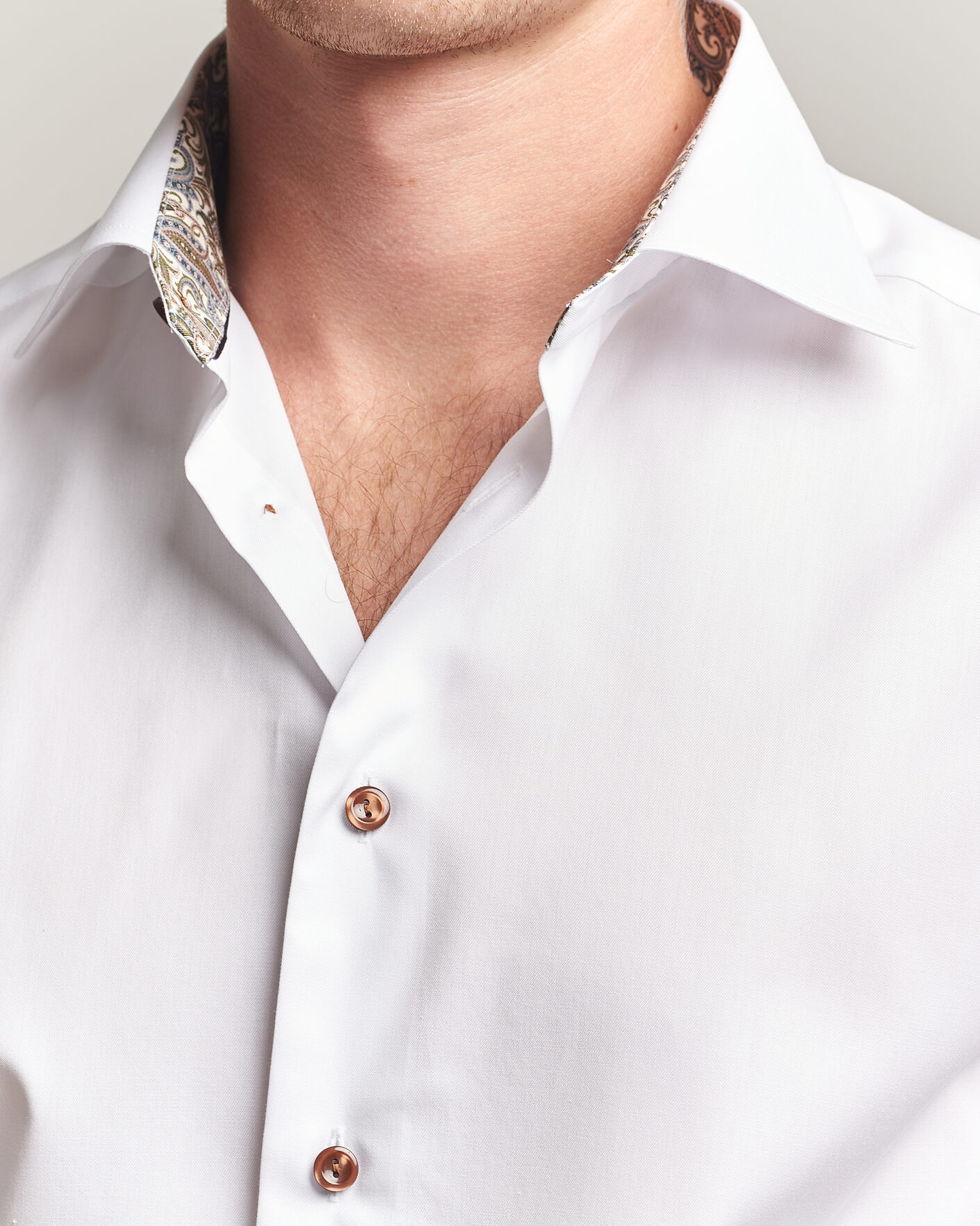 Men | Shirts | Eton | Slim Fit Signature Twill Contrast Shirt White