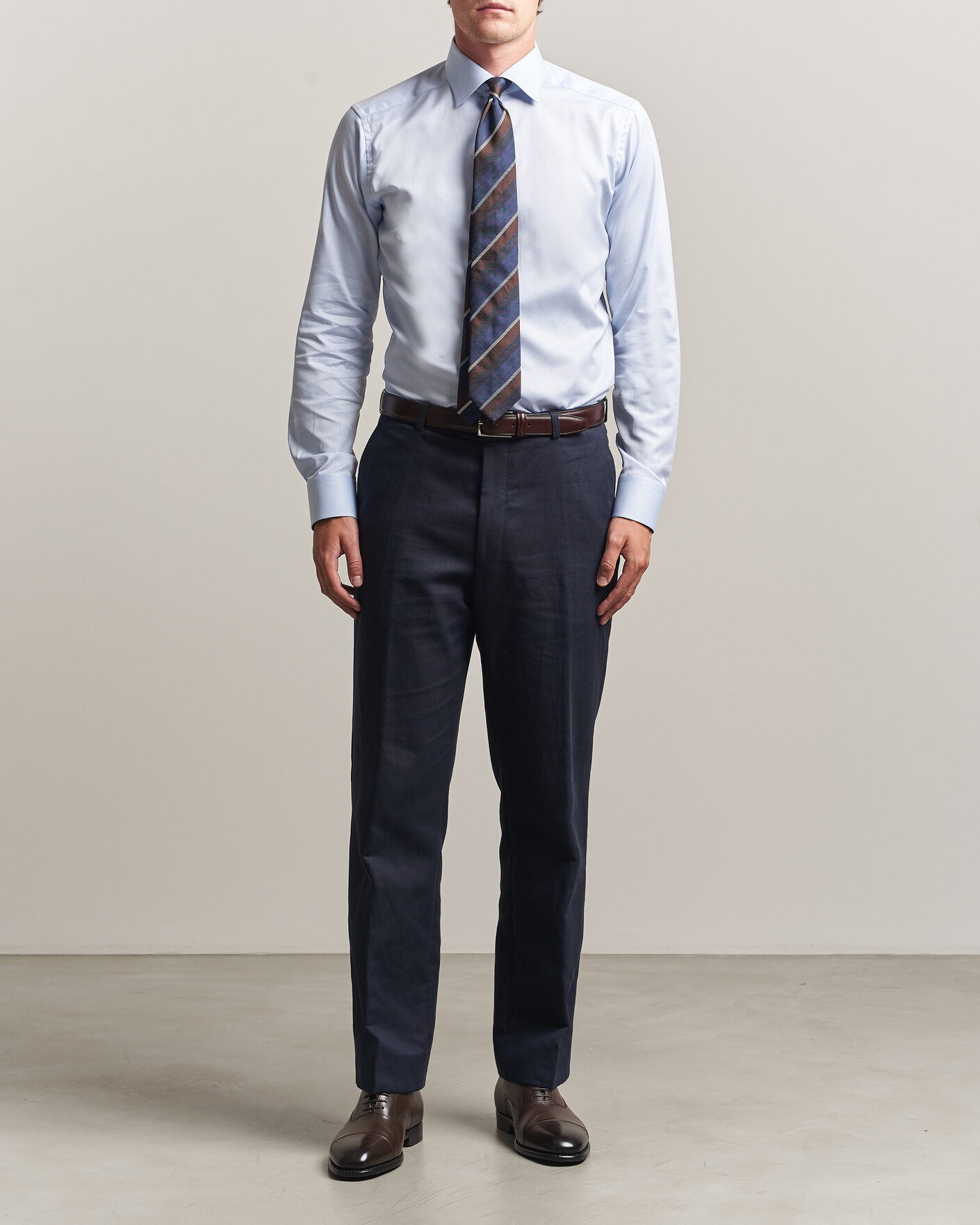Men | Shirts | Eton | Slim Fit Signature Twill Contrast Shirt Light Blue