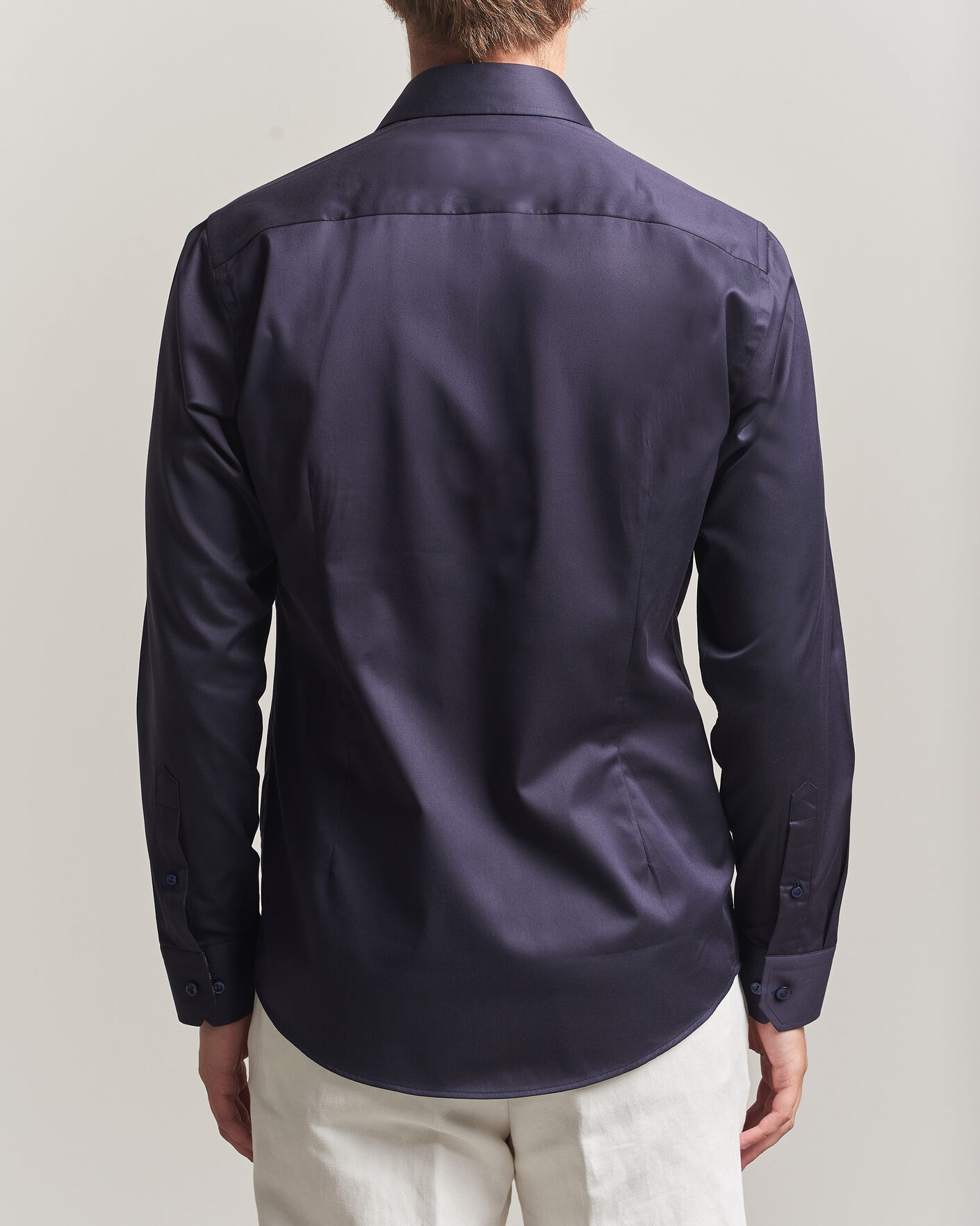 Men | Shirts | Eton | Slim Fit Signature Twill Contrast Shirt Navy Blue