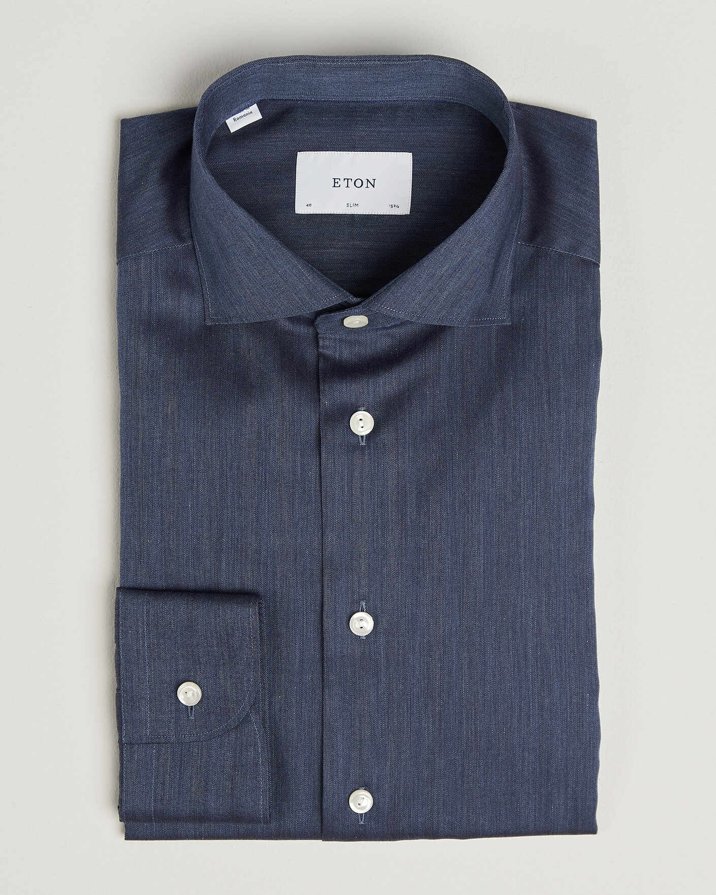 Men | Shirts | Eton | Slim Fit Signature Flannel Shirt Dark Blue