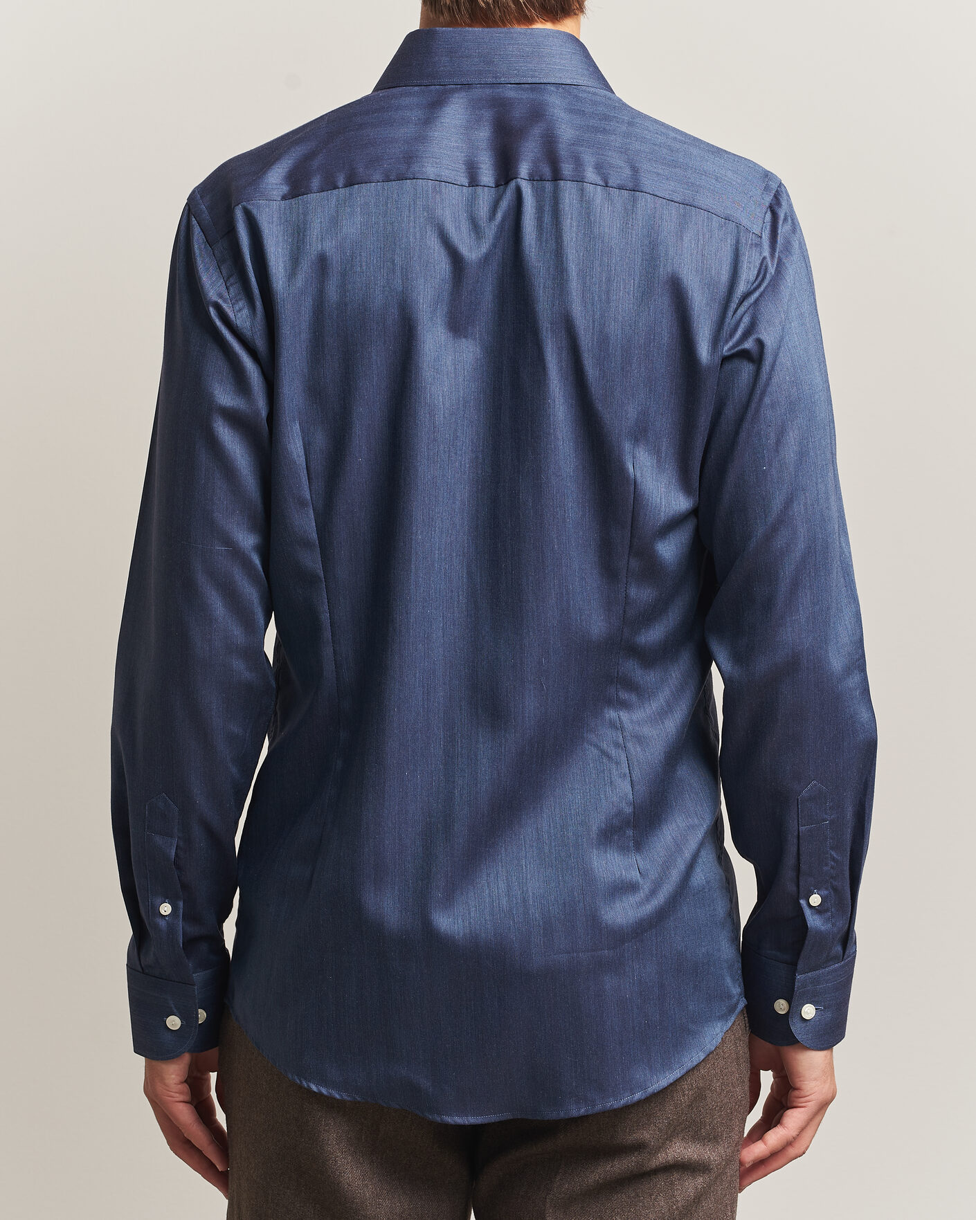 Men | Shirts | Eton | Slim Fit Signature Flannel Shirt Dark Blue