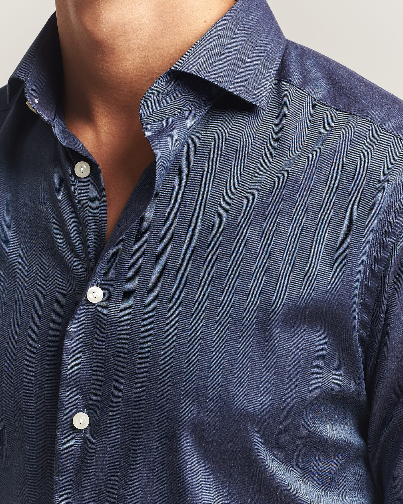 Men | Shirts | Eton | Slim Fit Signature Flannel Shirt Dark Blue