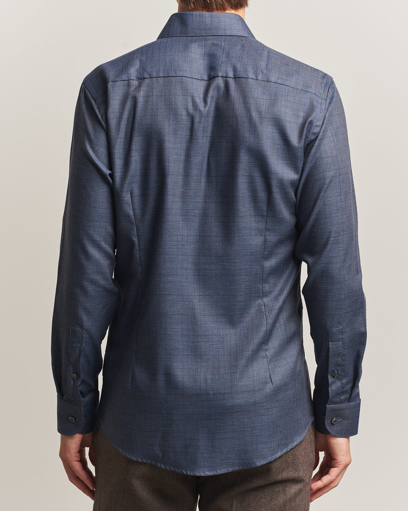 Men | Shirts | Eton | Slim Fit Signature Flannel Checked Shirt Dark Blue