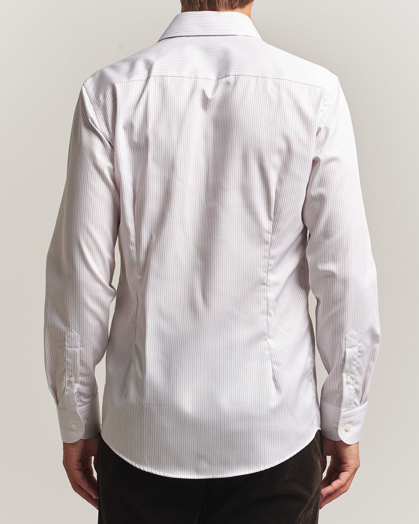 Men | Shirts | Eton | Slim Fit Fine Twill Striped Shirt Orange
