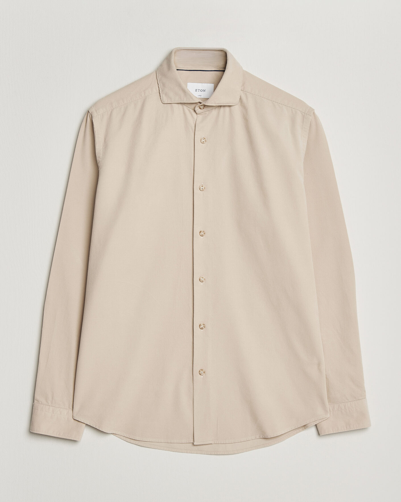 Men | Shirts | Eton | Casual Fit Corduroy Shirt Beige