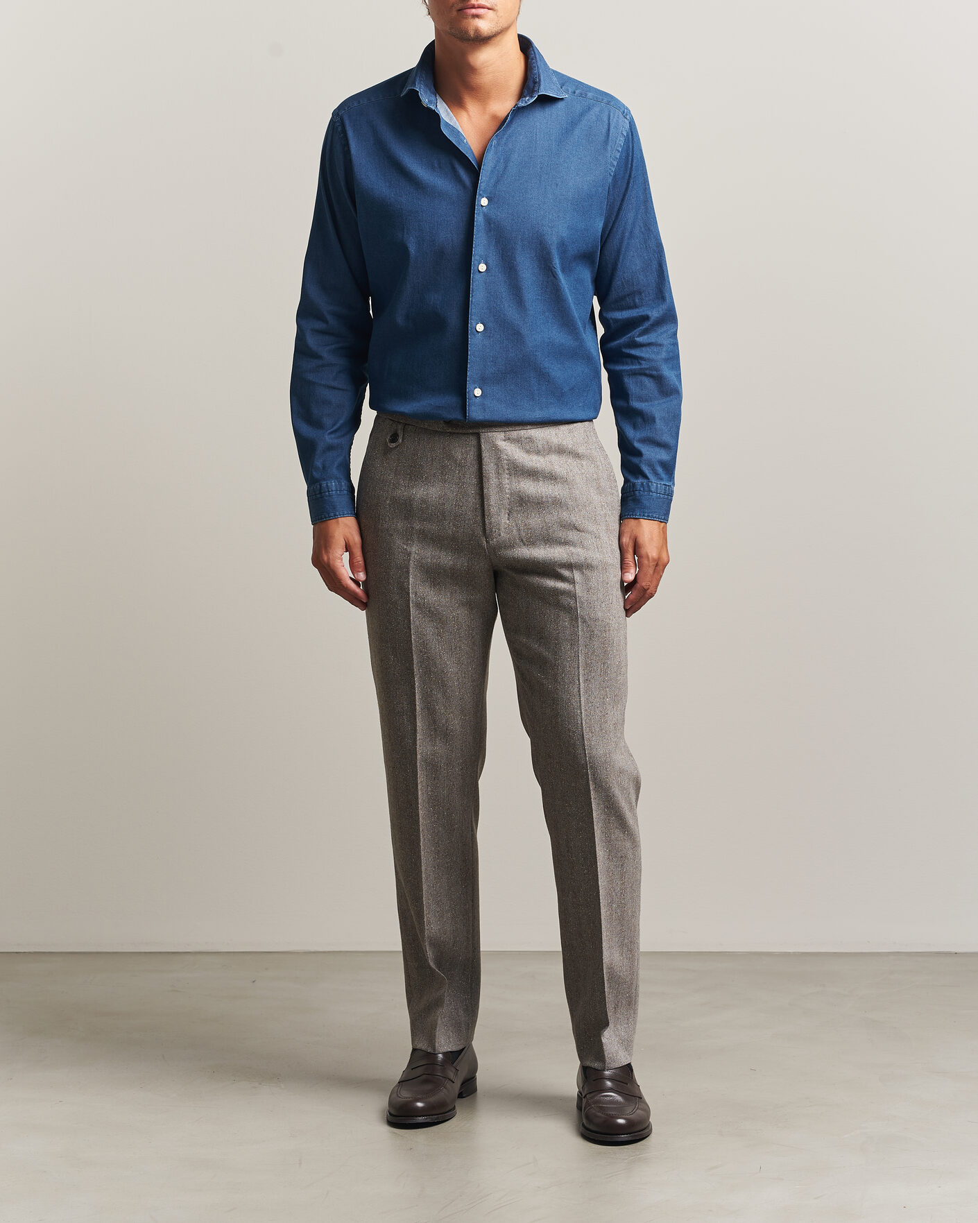 Men | Shirts | Eton | Casual Fit Denim Shirt Dark Wash