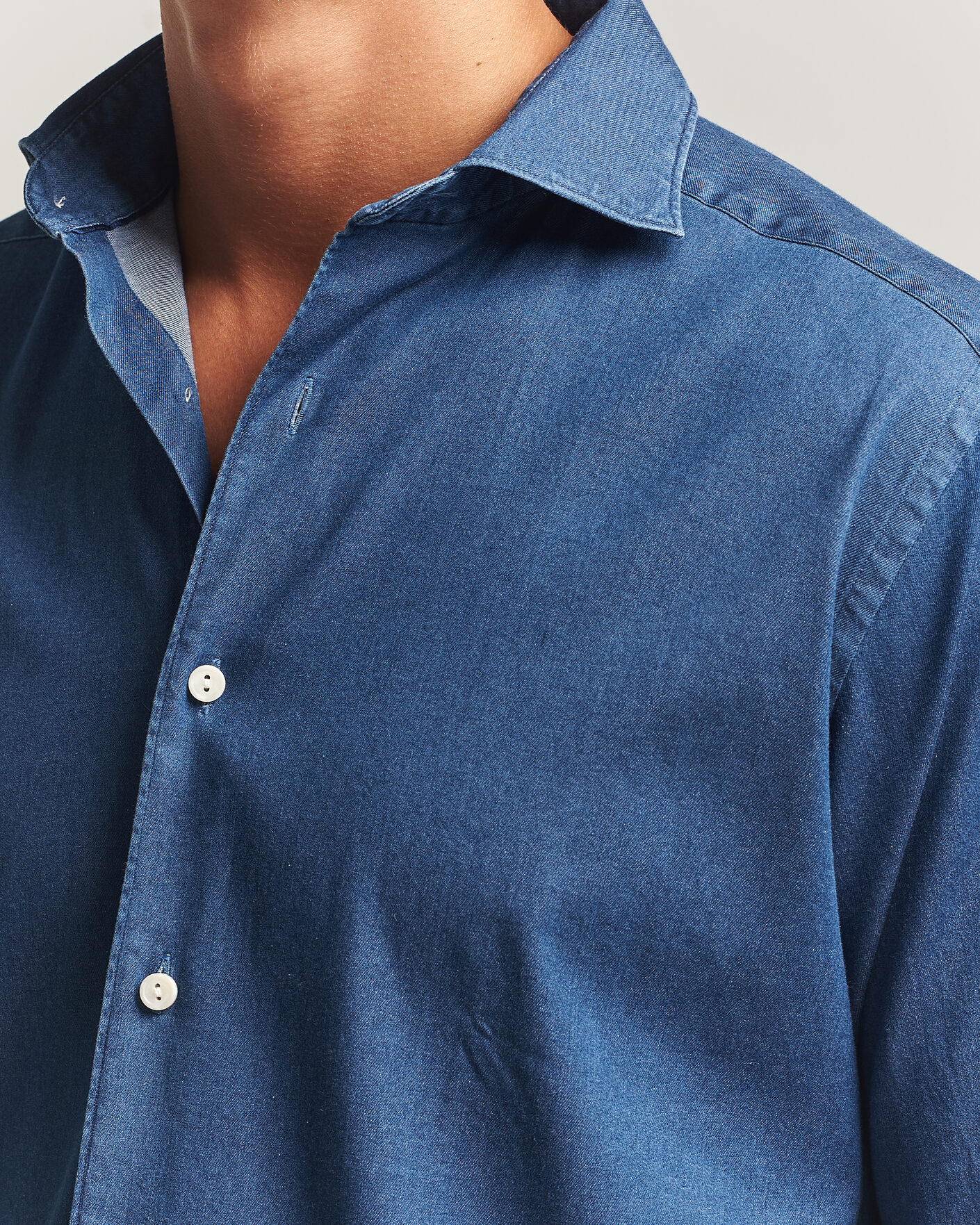 Men | Shirts | Eton | Casual Fit Denim Shirt Dark Wash