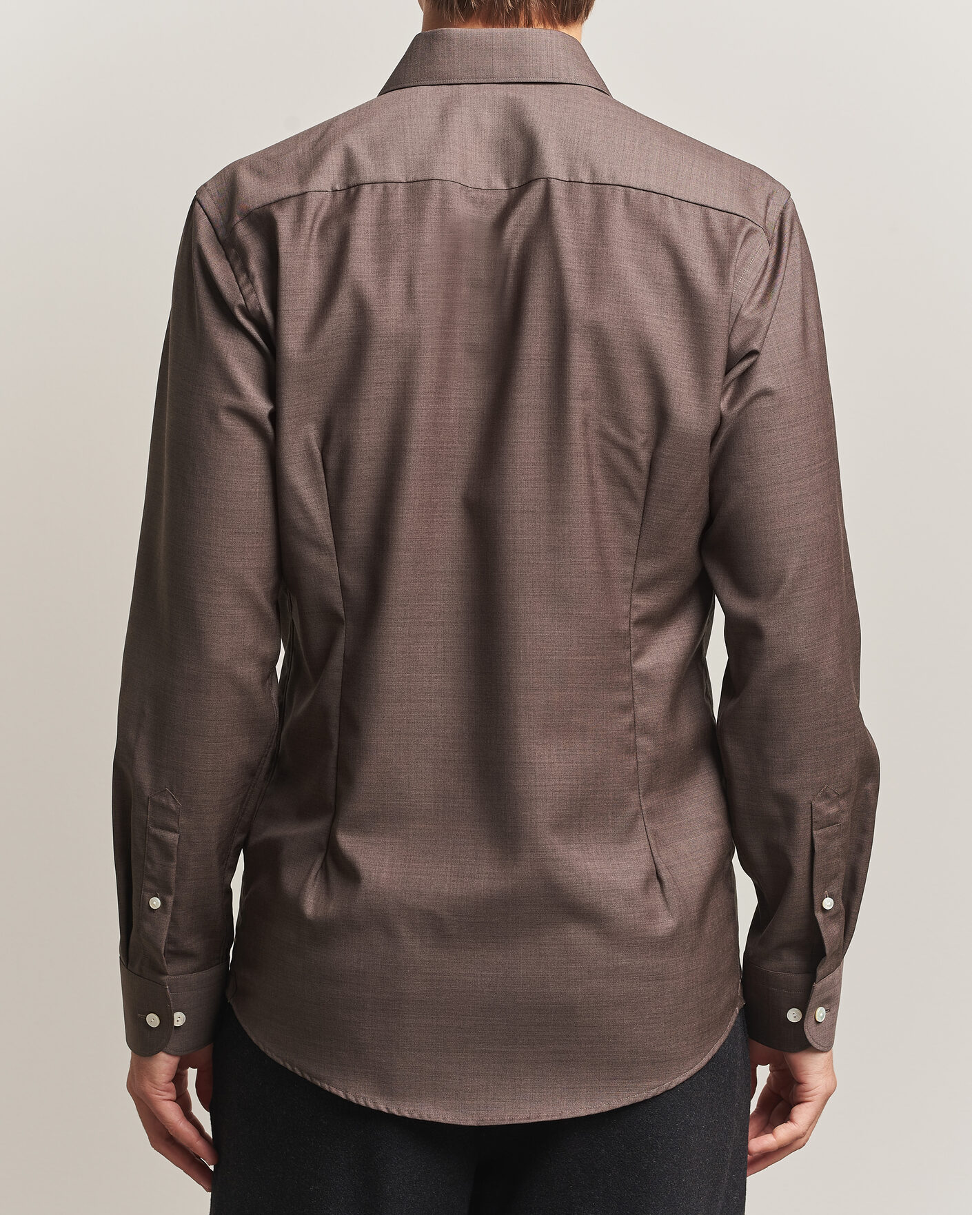Men | Shirts | Eton | Slim Fit Merino Shirt Brown