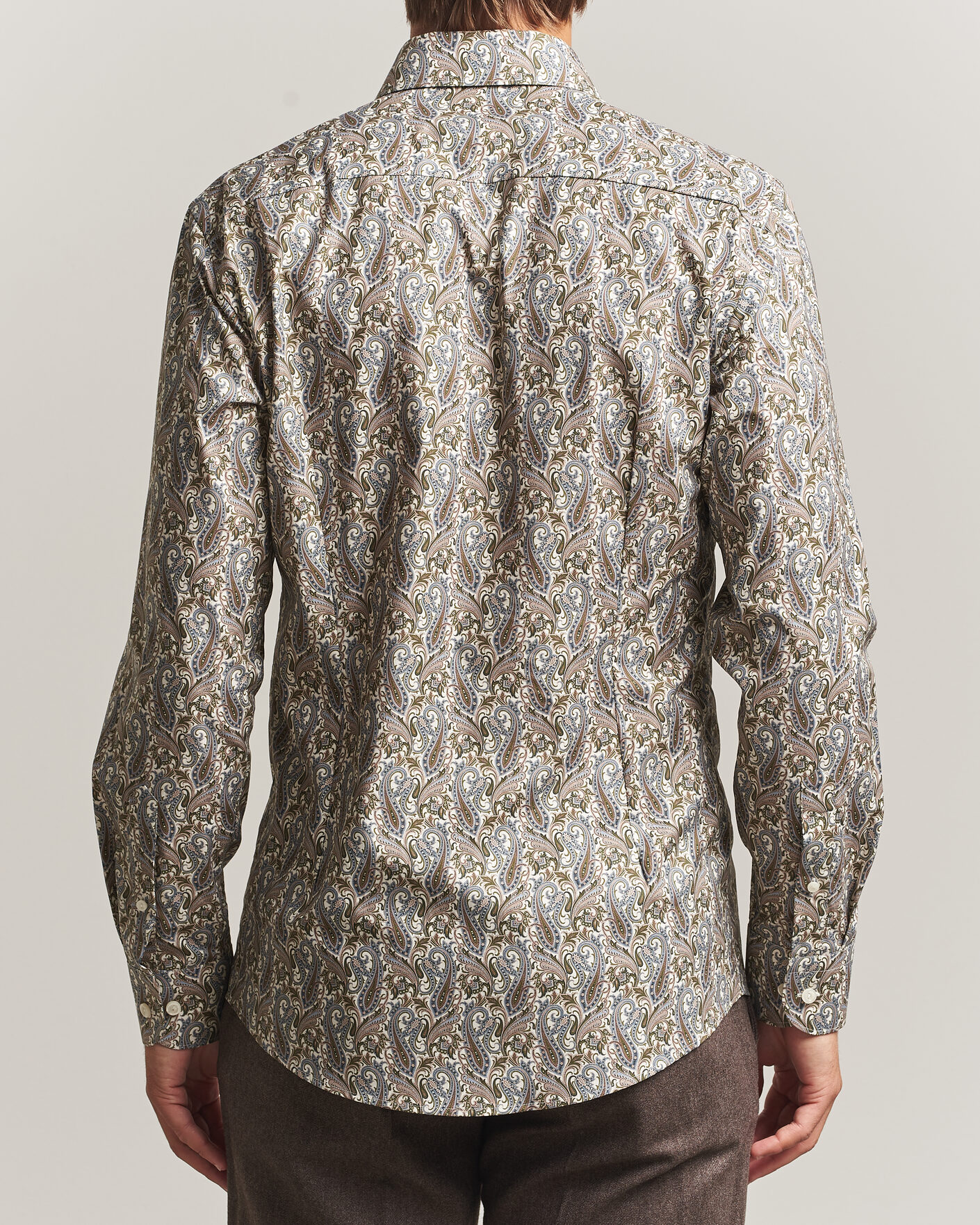 Men | Shirts | Eton | Slim Fit Signature Twill Printed Shirt Green Multi