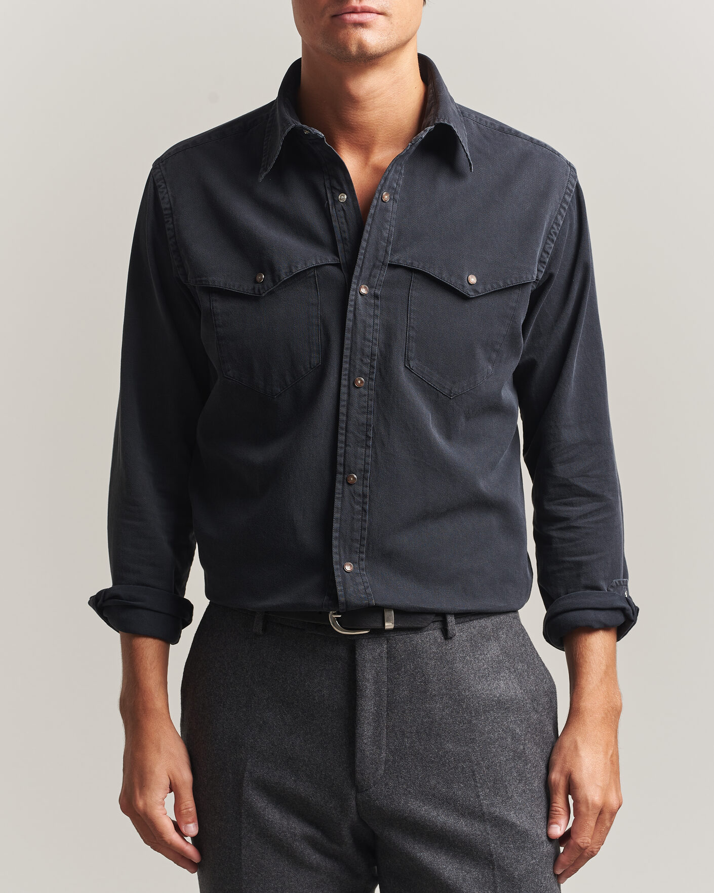 Men | Shirts | Eton | Indigo Western Shirt Black