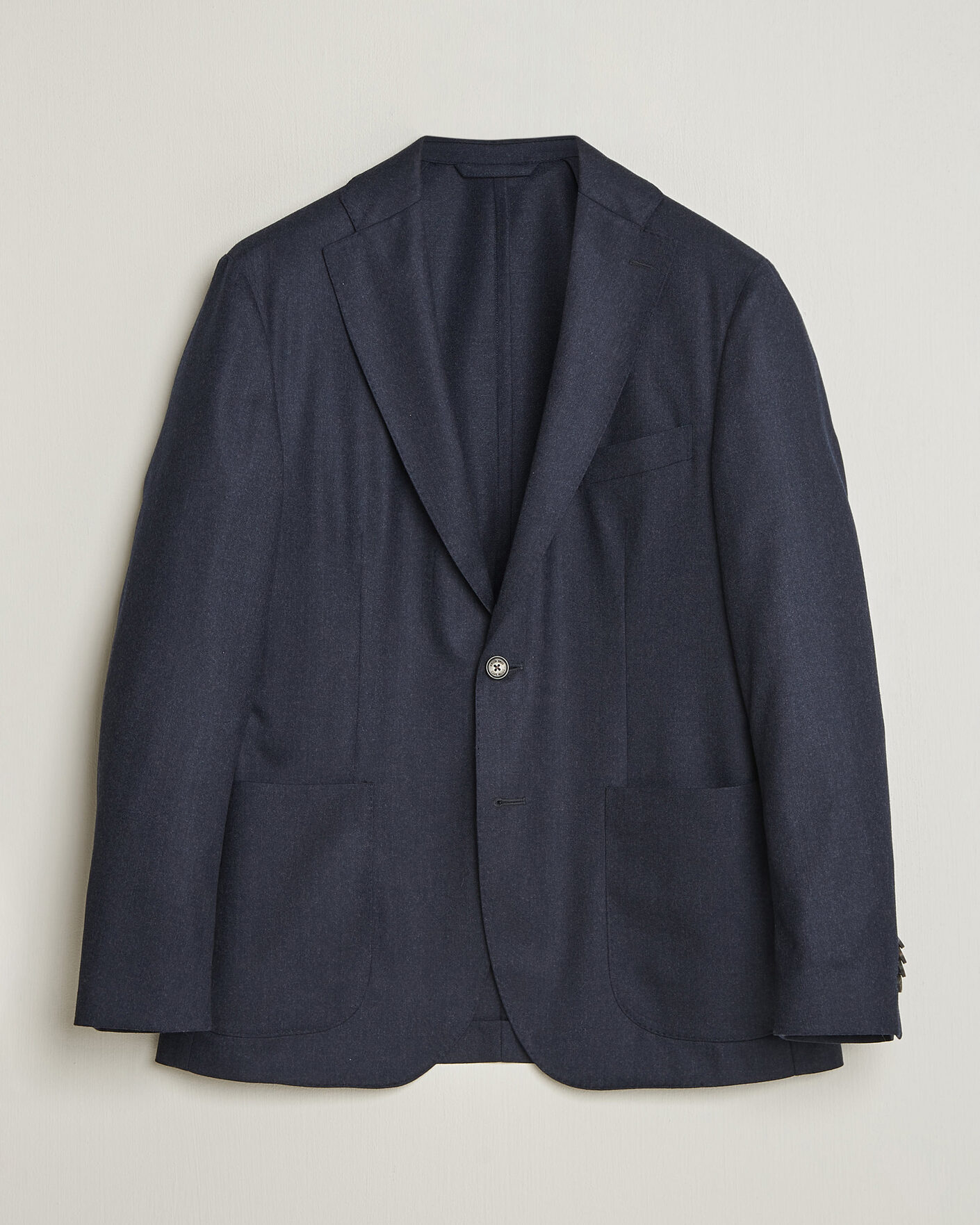 Men | Blazers | Eton | Wool Flannel Soft Jacket Navy Blue