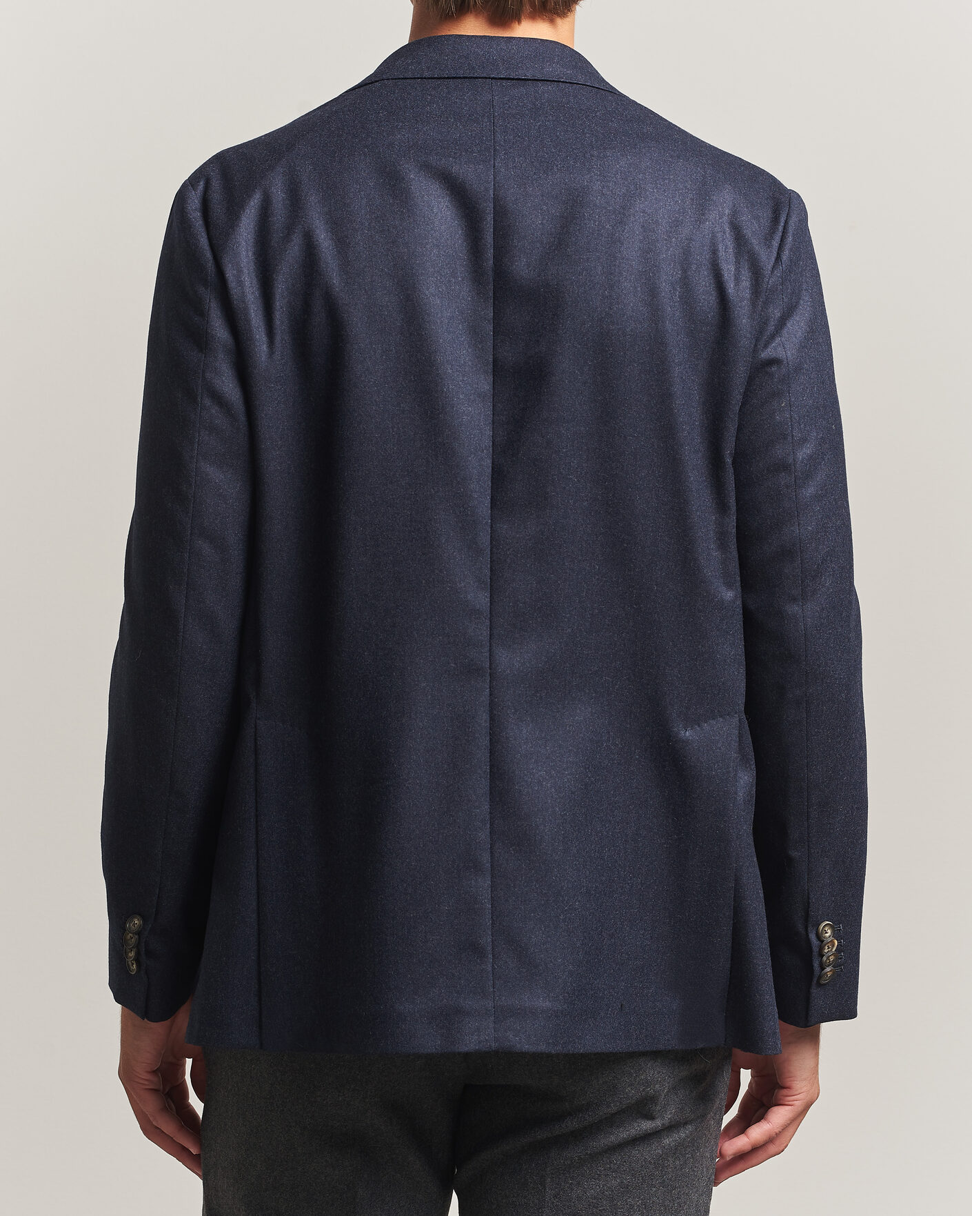 Men | Blazers | Eton | Wool Flannel Soft Jacket Navy Blue