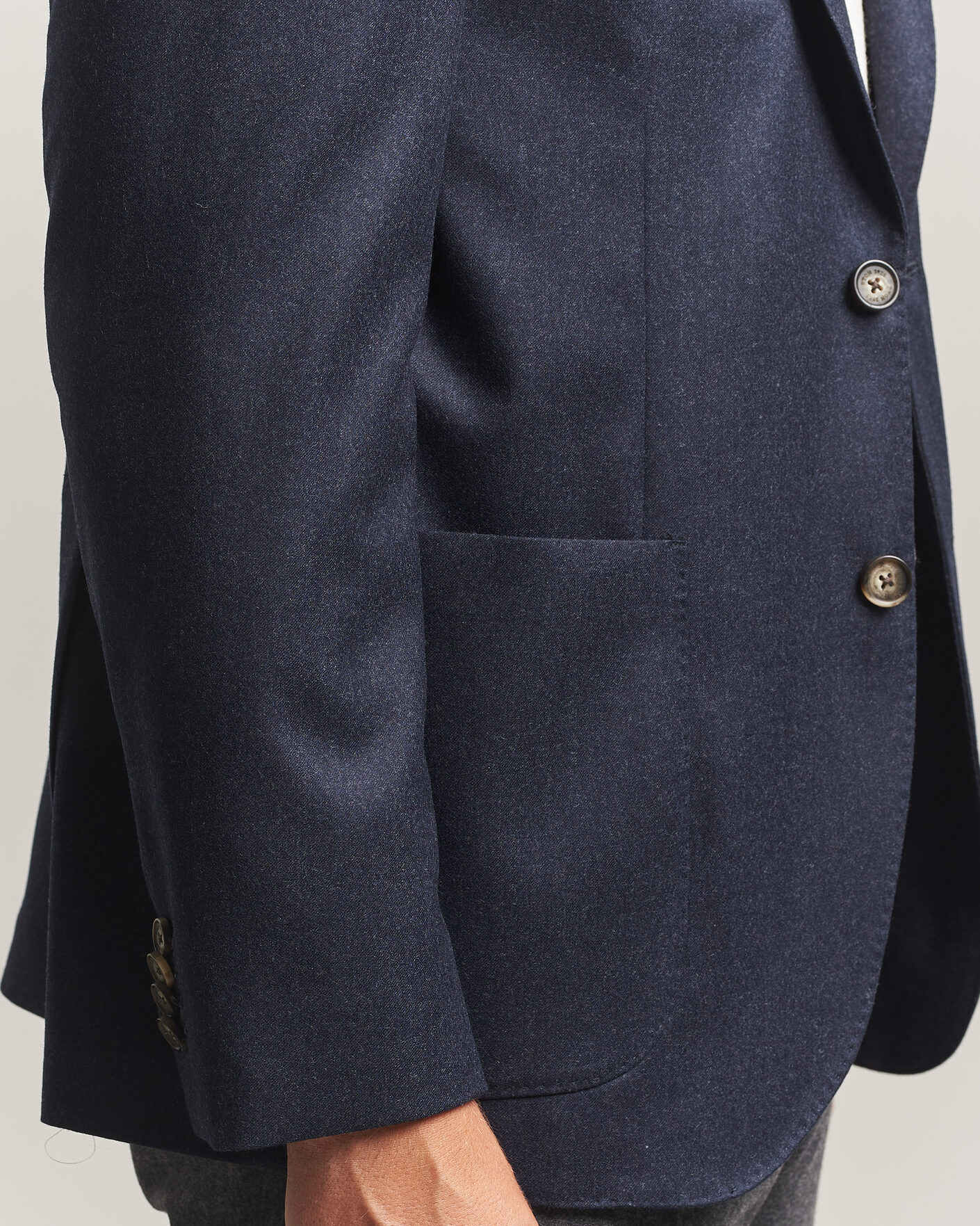 Men | Blazers | Eton | Wool Flannel Soft Jacket Navy Blue