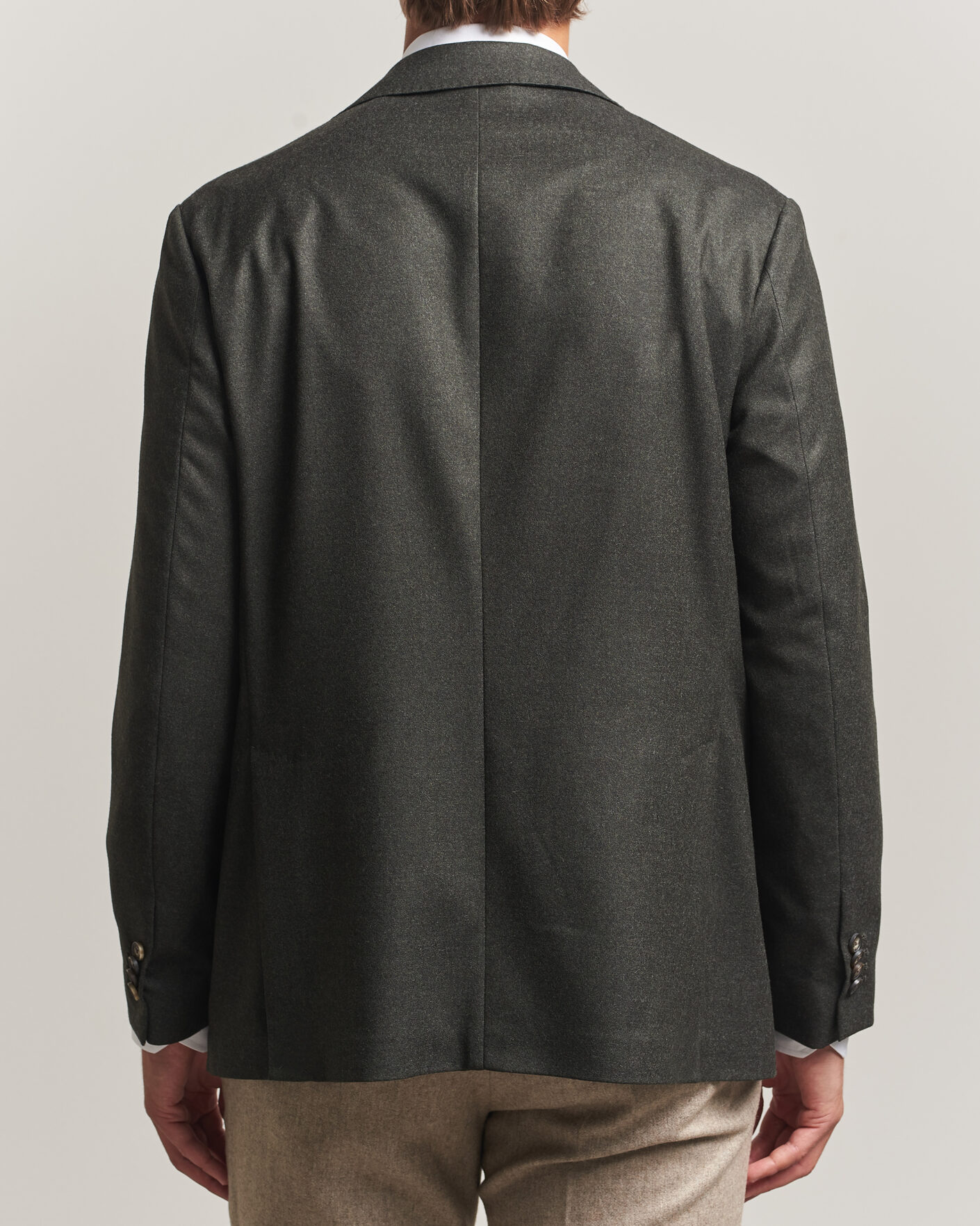 Men | Blazers | Eton | Wool Flannel Soft Jacket Dark Green