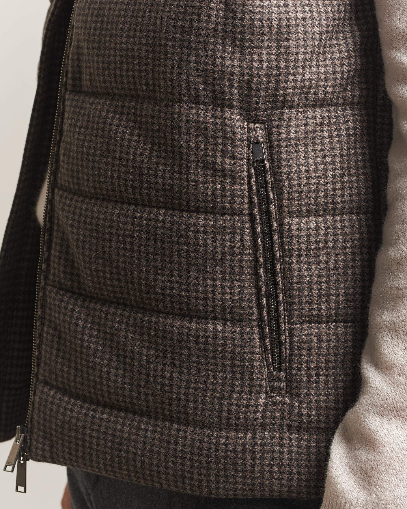 Men | Gilets | Eton | Wool/Cashmere Padded Vest Brown