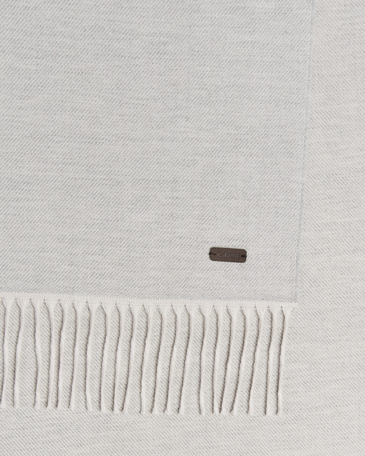 Men | Scarves | Eton | Twill Merino Wool Scarf Light Grey