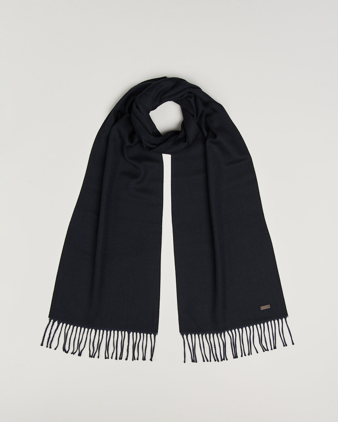 Men | Scarves | Eton | Twill Merino Wool Scarf Navy Blue