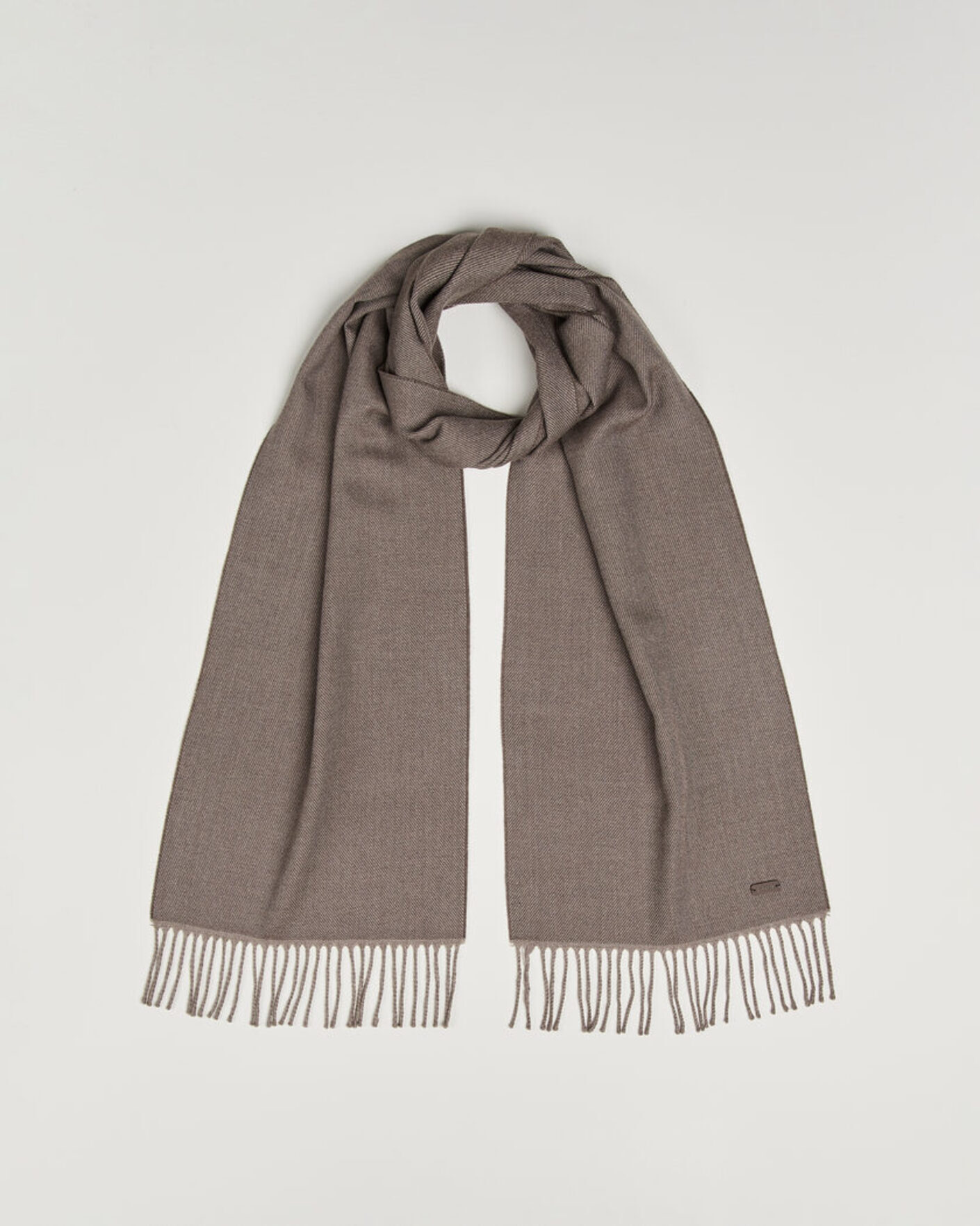 Men | Scarves | Eton | Twill Merino Wool Scarf Brown