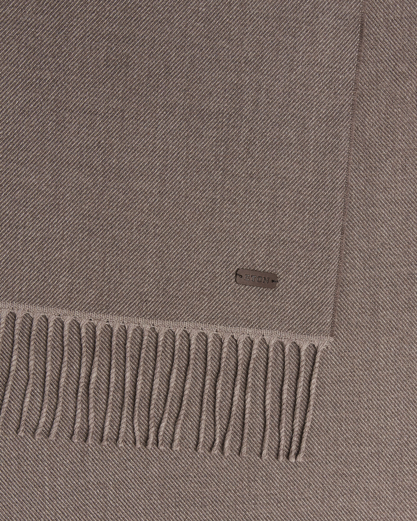 Men | Scarves | Eton | Twill Merino Wool Scarf Brown