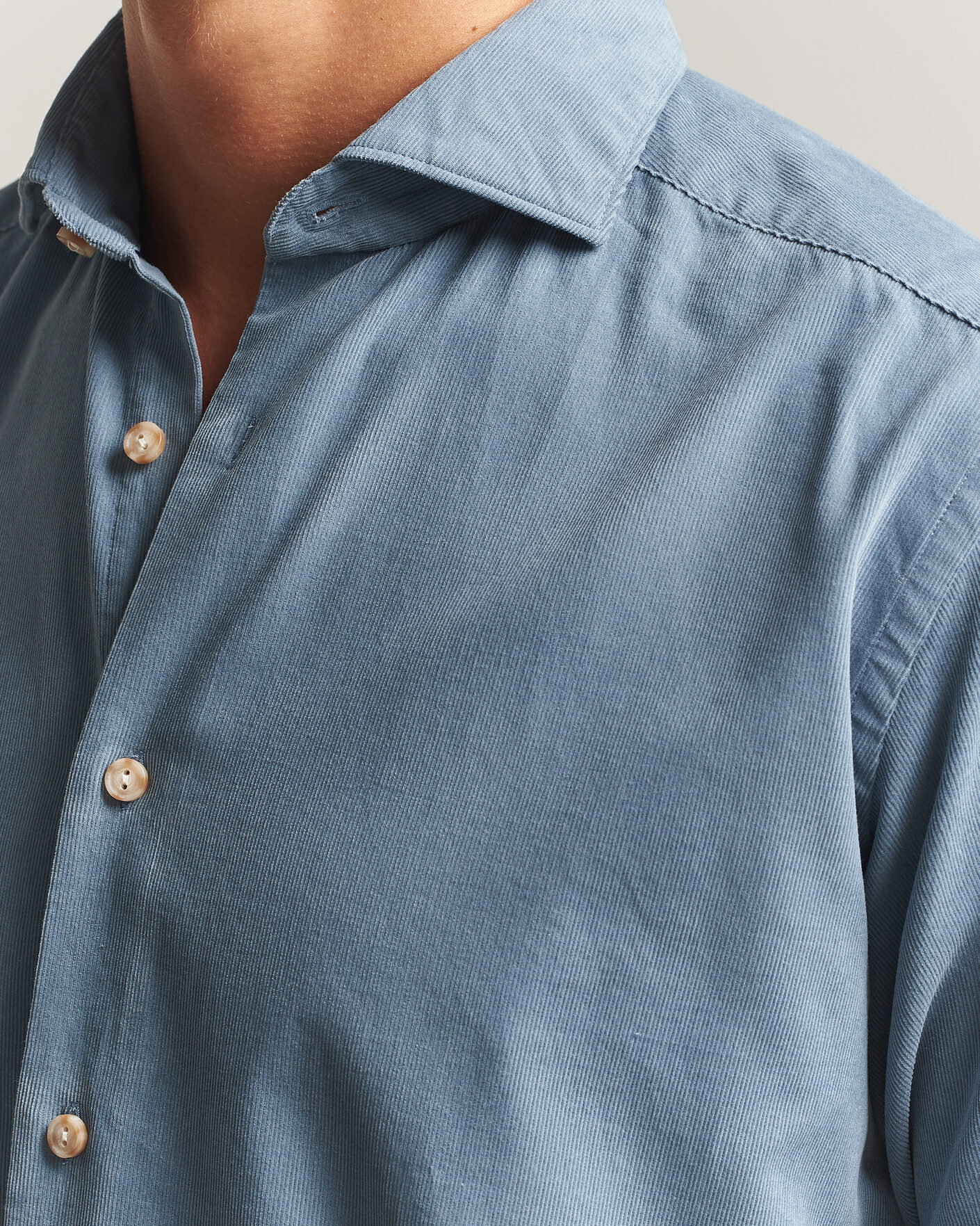 Men | Shirts | Eton | Casual Fit Corduroy Shirt Blue