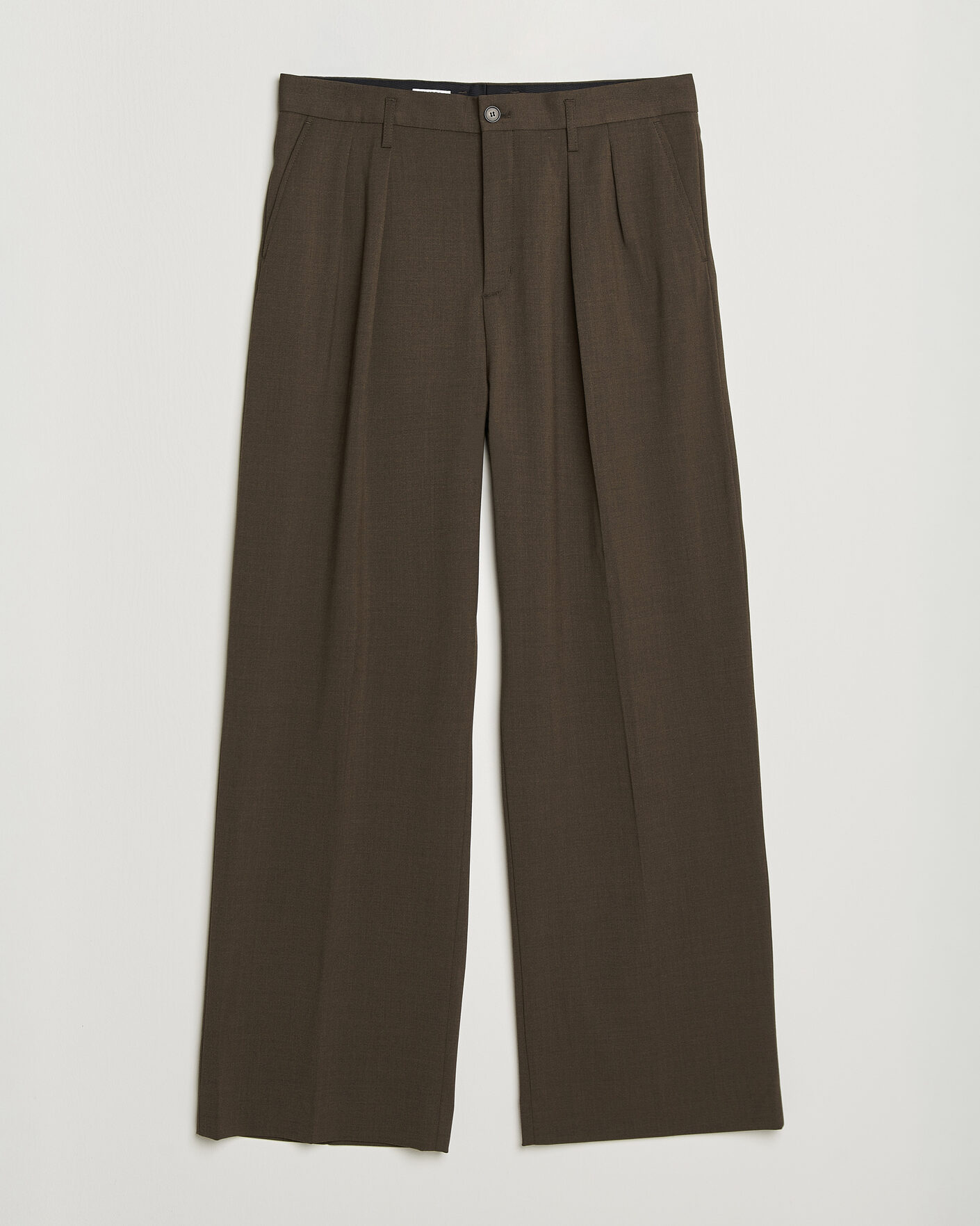 Men | Trousers | Filippa K | Milo Wide Wool Trousers Walnut Brown