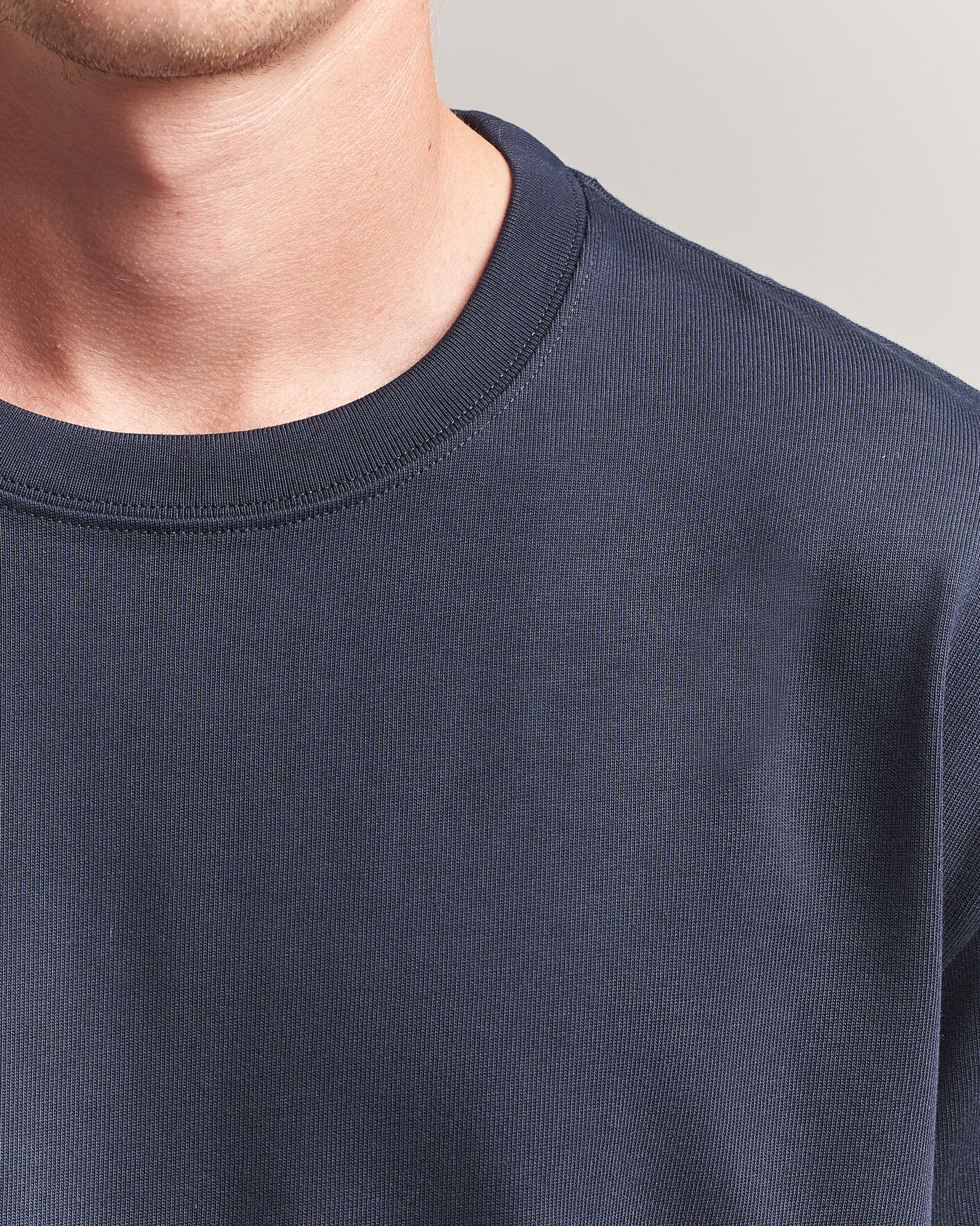 Men | T-Shirts | Filippa K | Heavy Cotton Crew Neck T-Shirt Night Blue