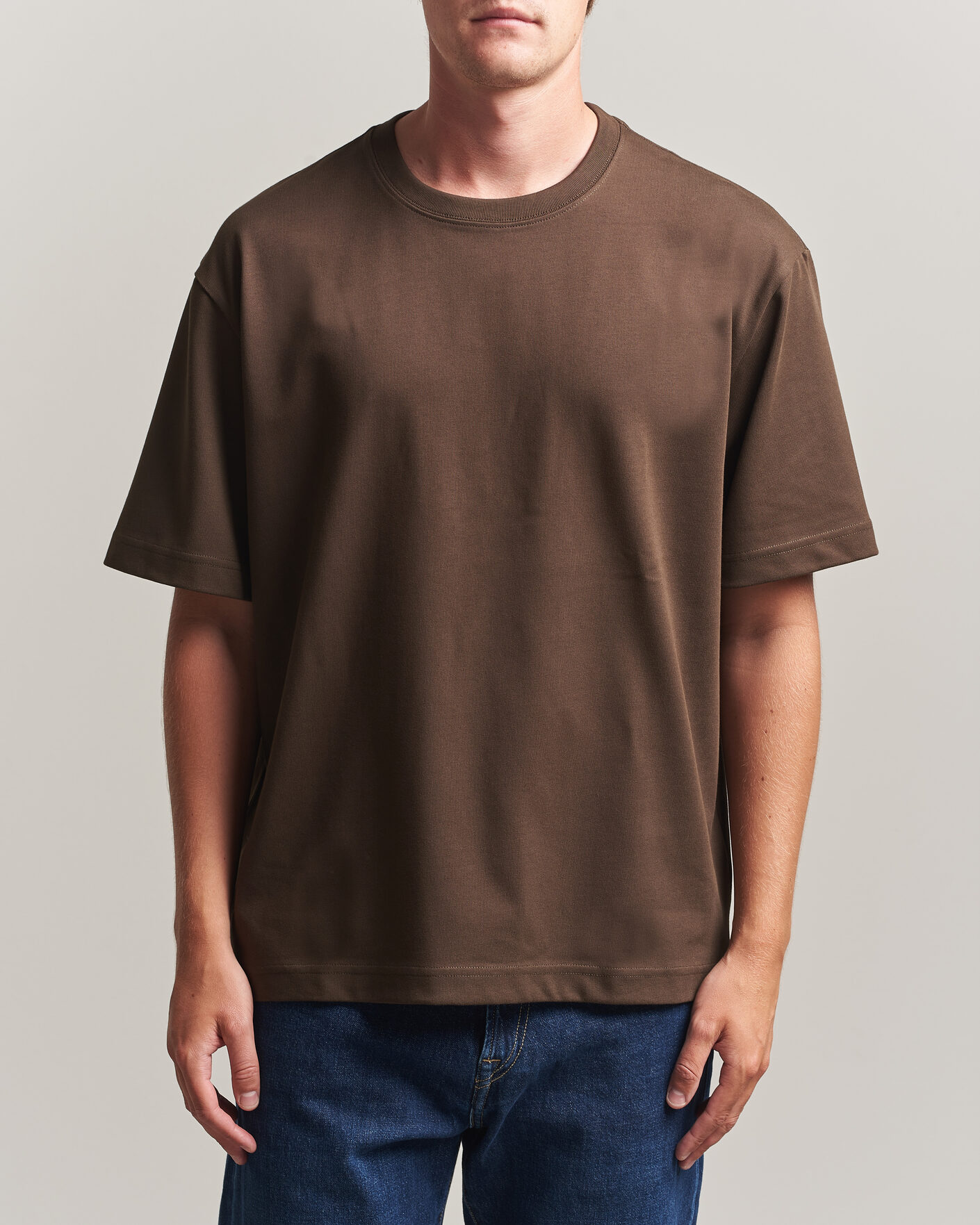 NN07 Lionel Mercerized Crew Neck T-Shirt Deep Truffle at