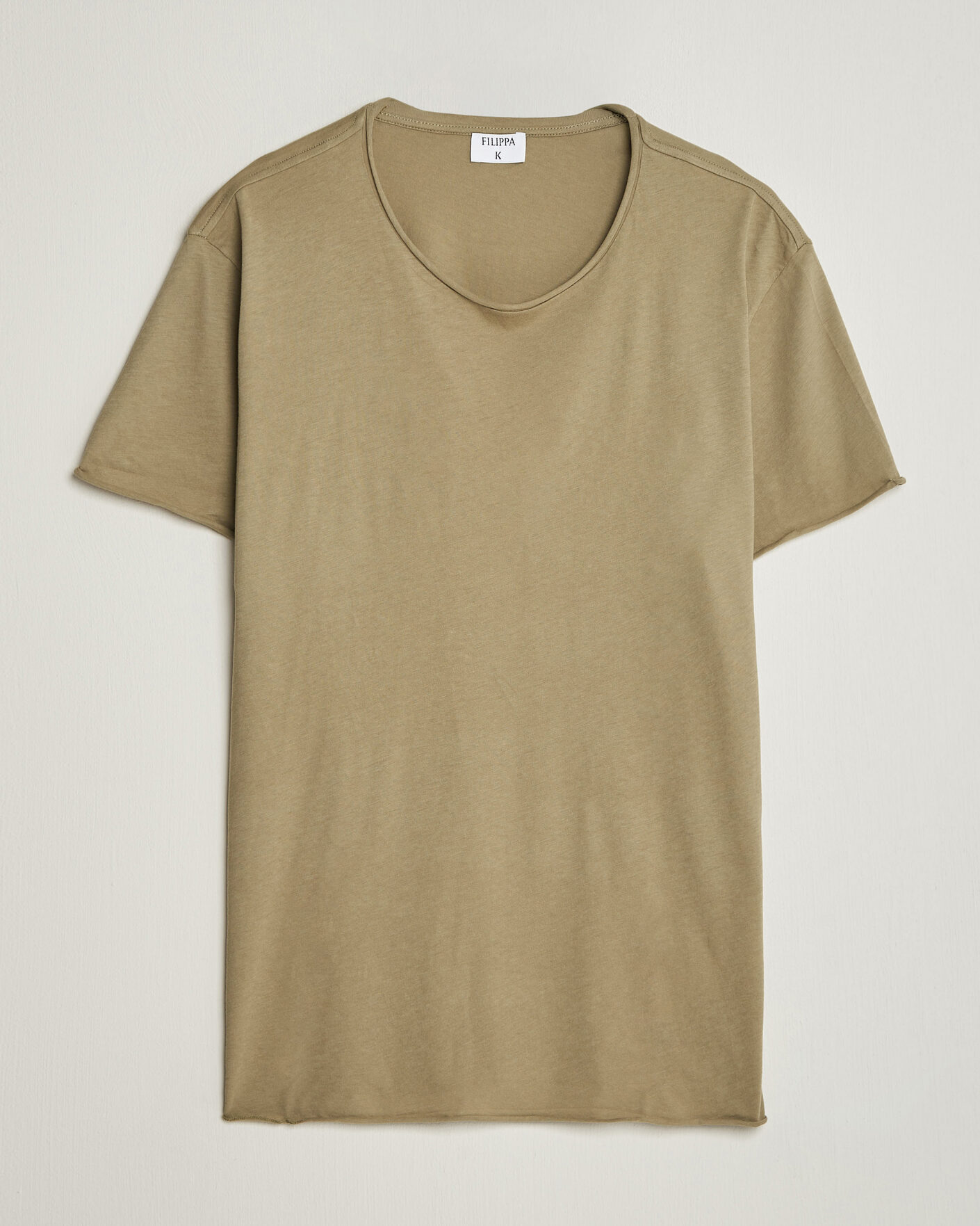 Men | T-Shirts | Filippa K | Roll Neck Crew Neck T-Shirt Light Olive Green